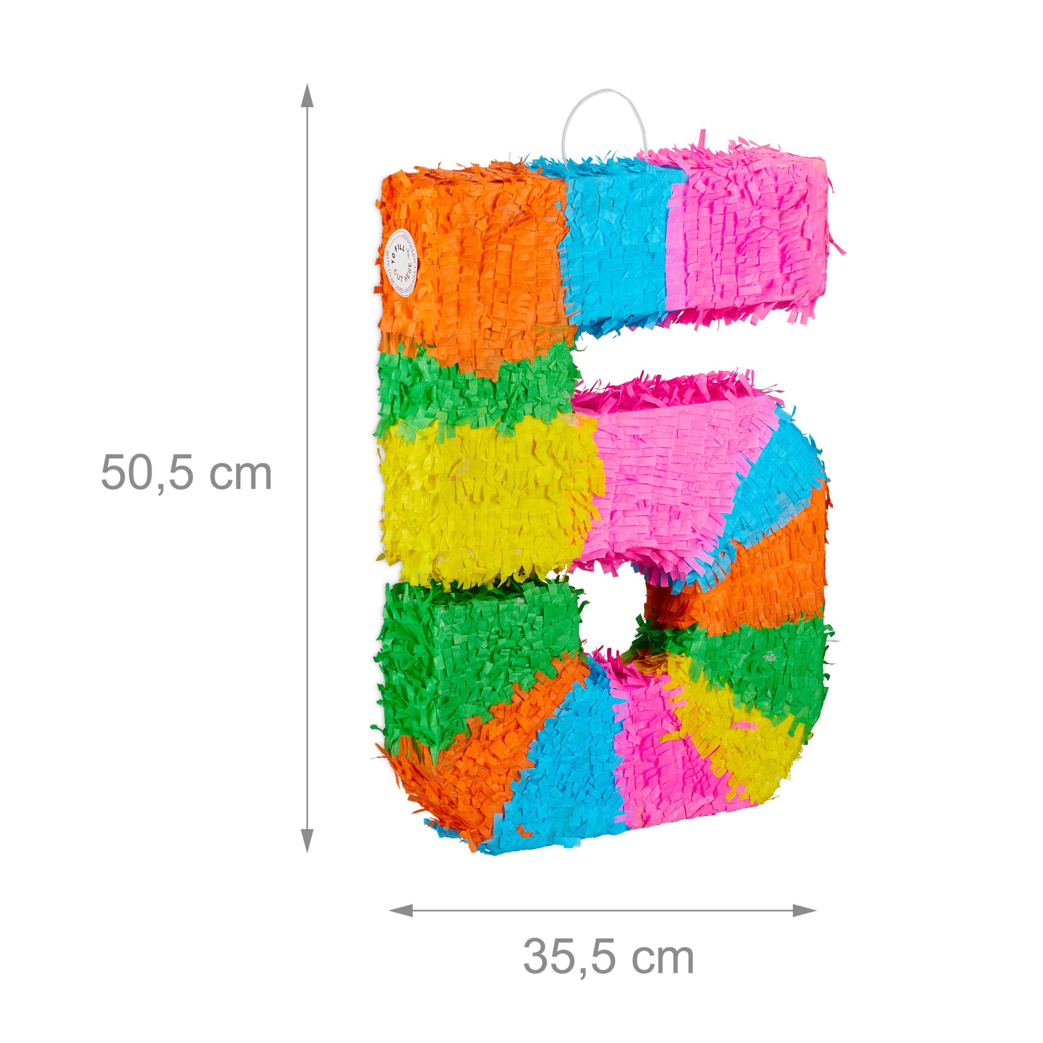 Pinata Geburtstag Zahl Grün-Orange-Rosa von Relaxdays