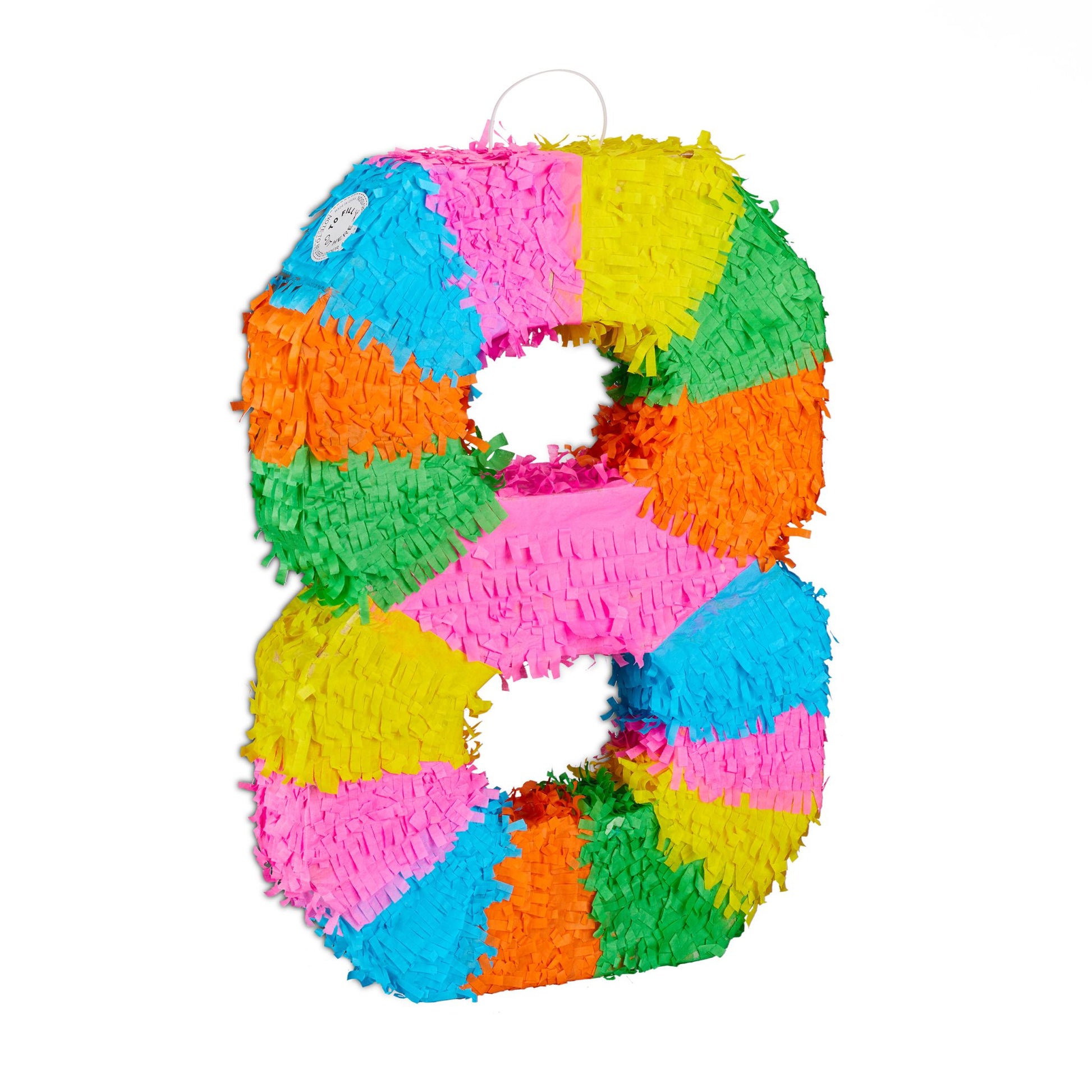 Pinata Geburtstag Zahl Grün-Orange-Rosa von Relaxdays
