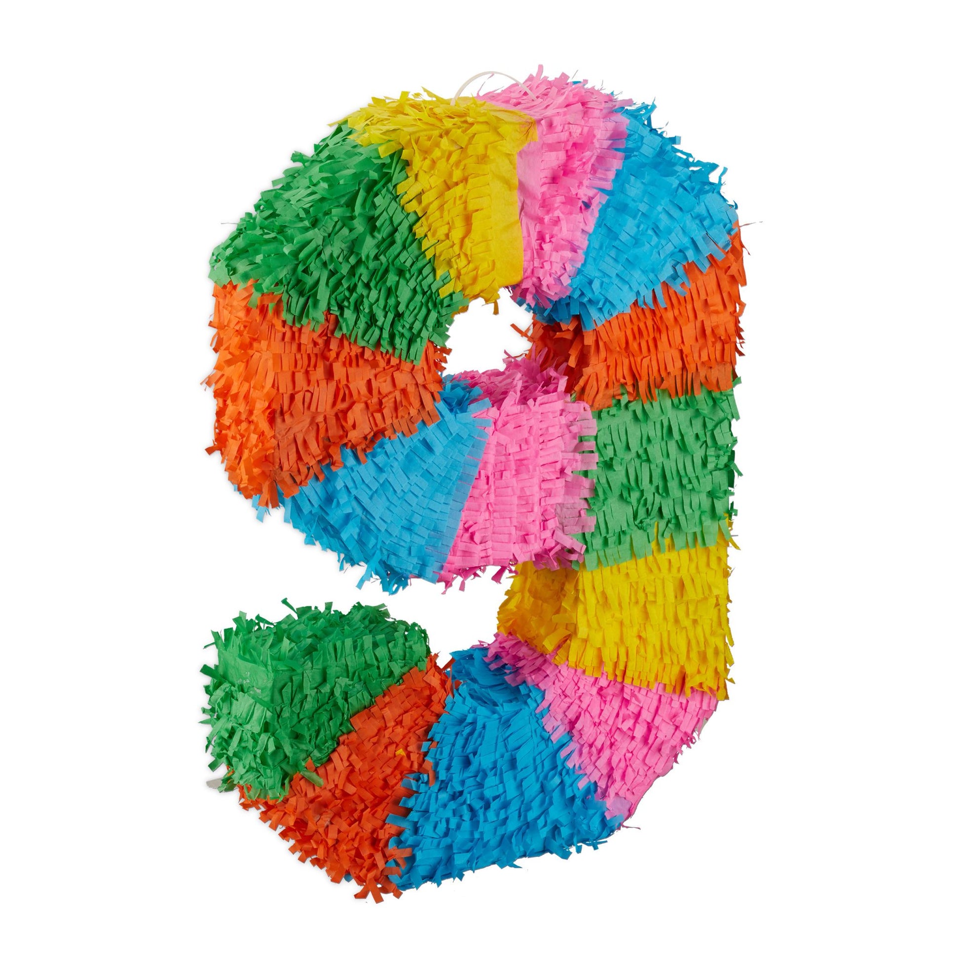 Pinata Geburtstag Zahl Gelb-Grün-Rosa von Relaxdays