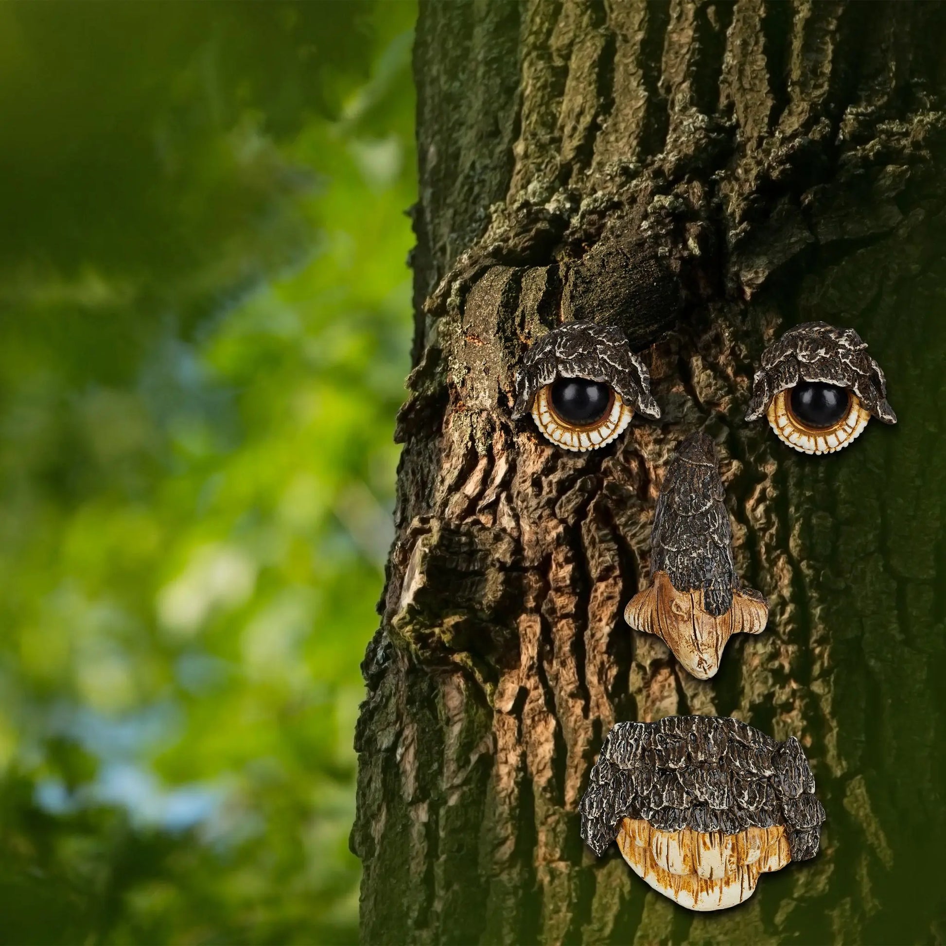 Baumgesicht Naturgeist Dunkelbraun-Hellbraun-Schwarz von Relaxdays