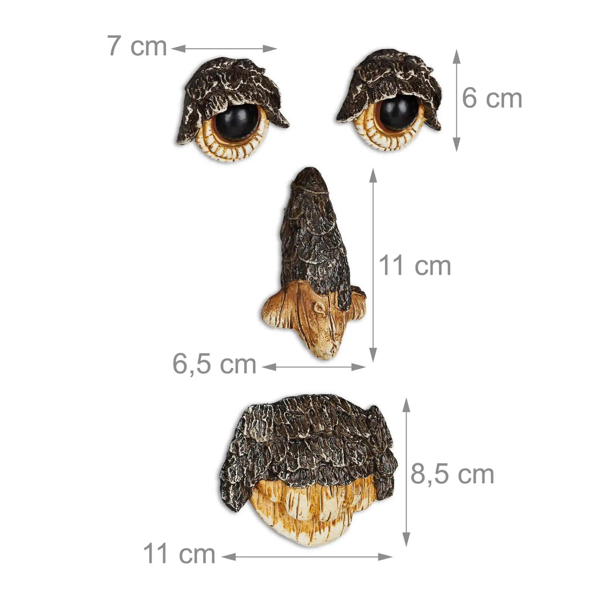 Baumgesicht Naturgeist Dunkelbraun-Hellbraun-Schwarz von Relaxdays