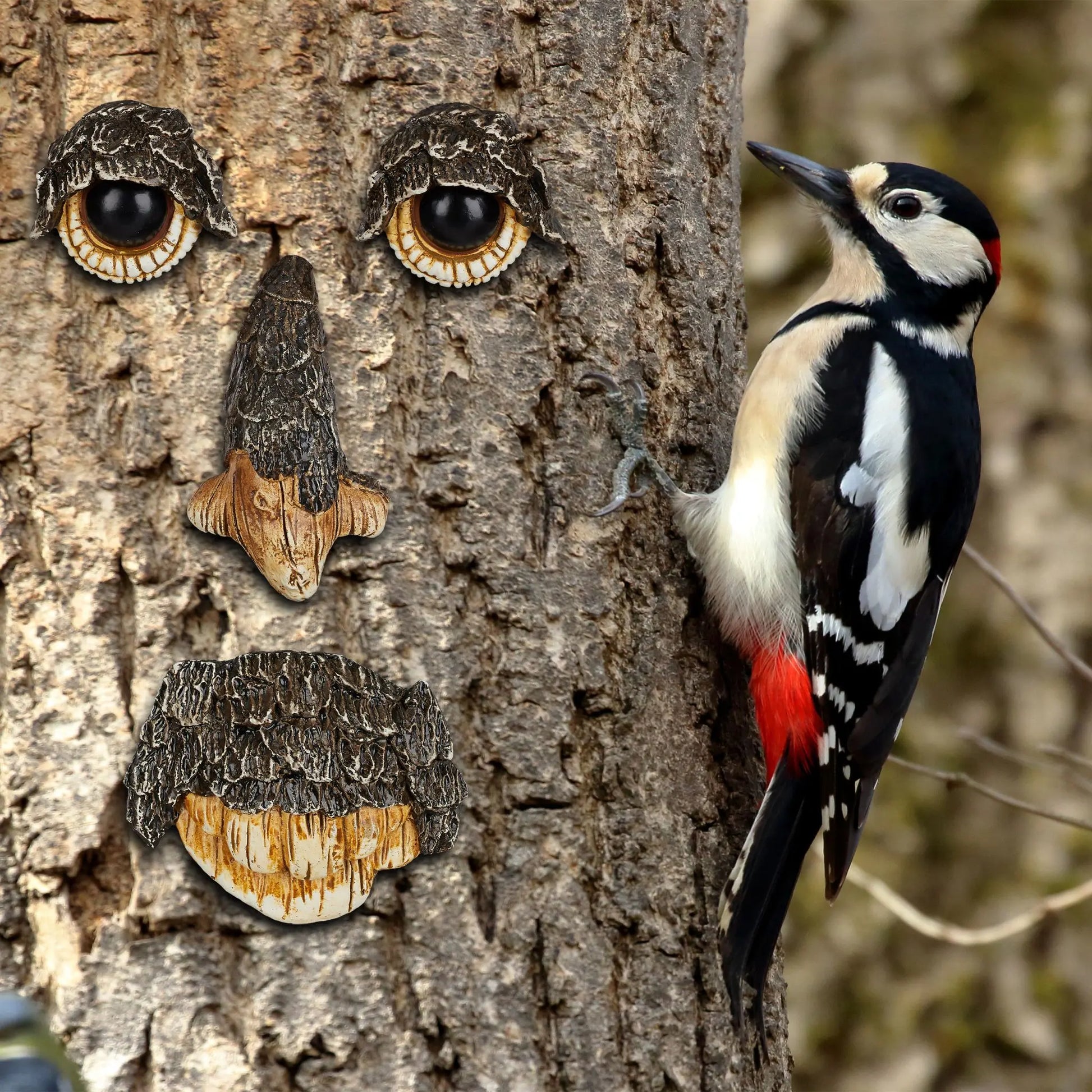 Baumgesicht Naturgeist Dunkelbraun-Hellbraun-Schwarz von Relaxdays