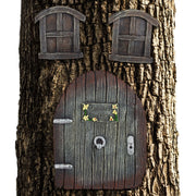 Feentür Baum Dunkelbraun-Gelb-Silber von Relaxdays