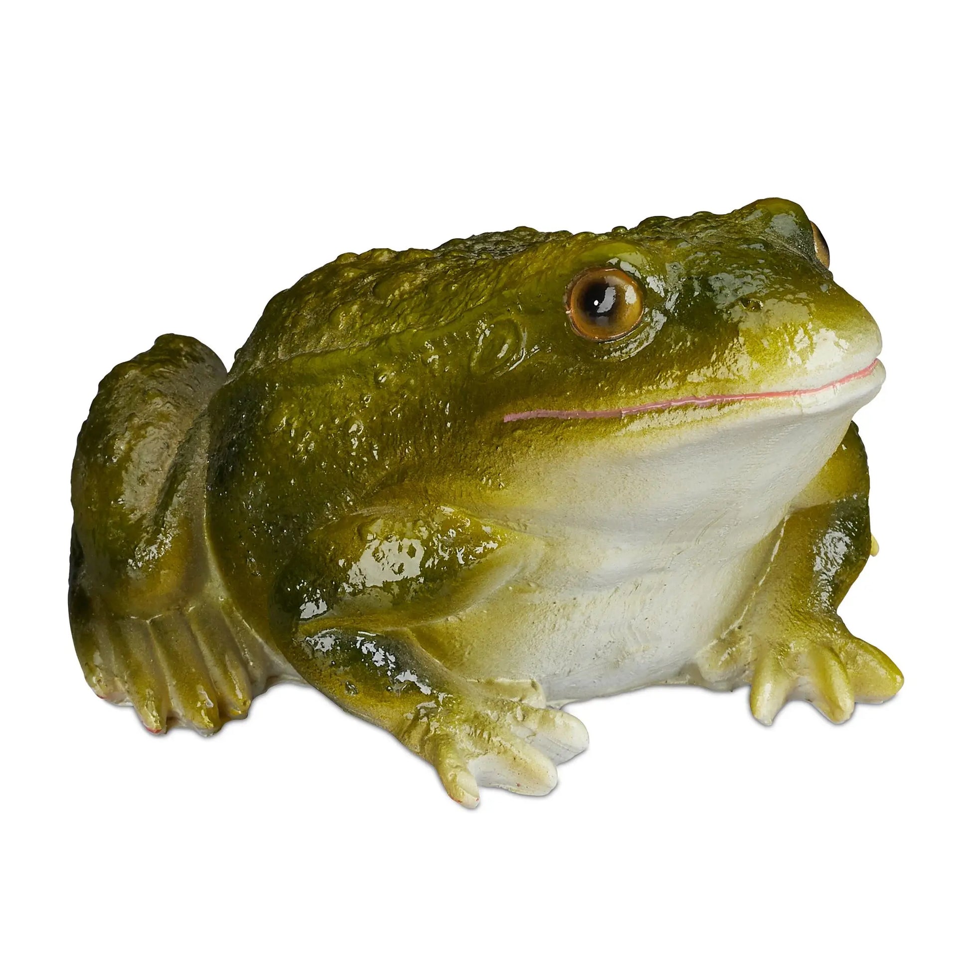 Gartenfigur Frosch Kunststein Weiss-Dunkelgrün-Schwarz von Relaxdays
