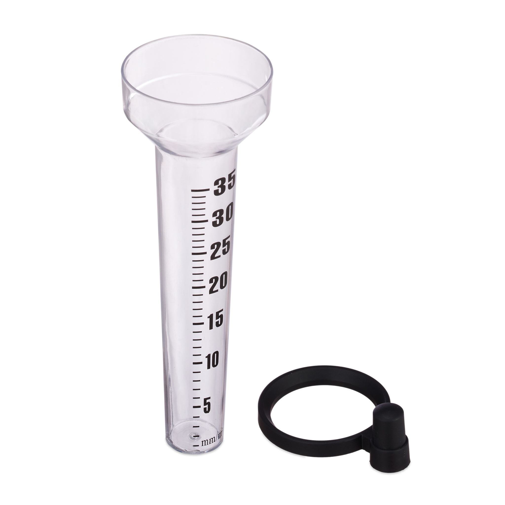 Regenmesser 2er-Set Schwarz-Transparent von Relaxdays