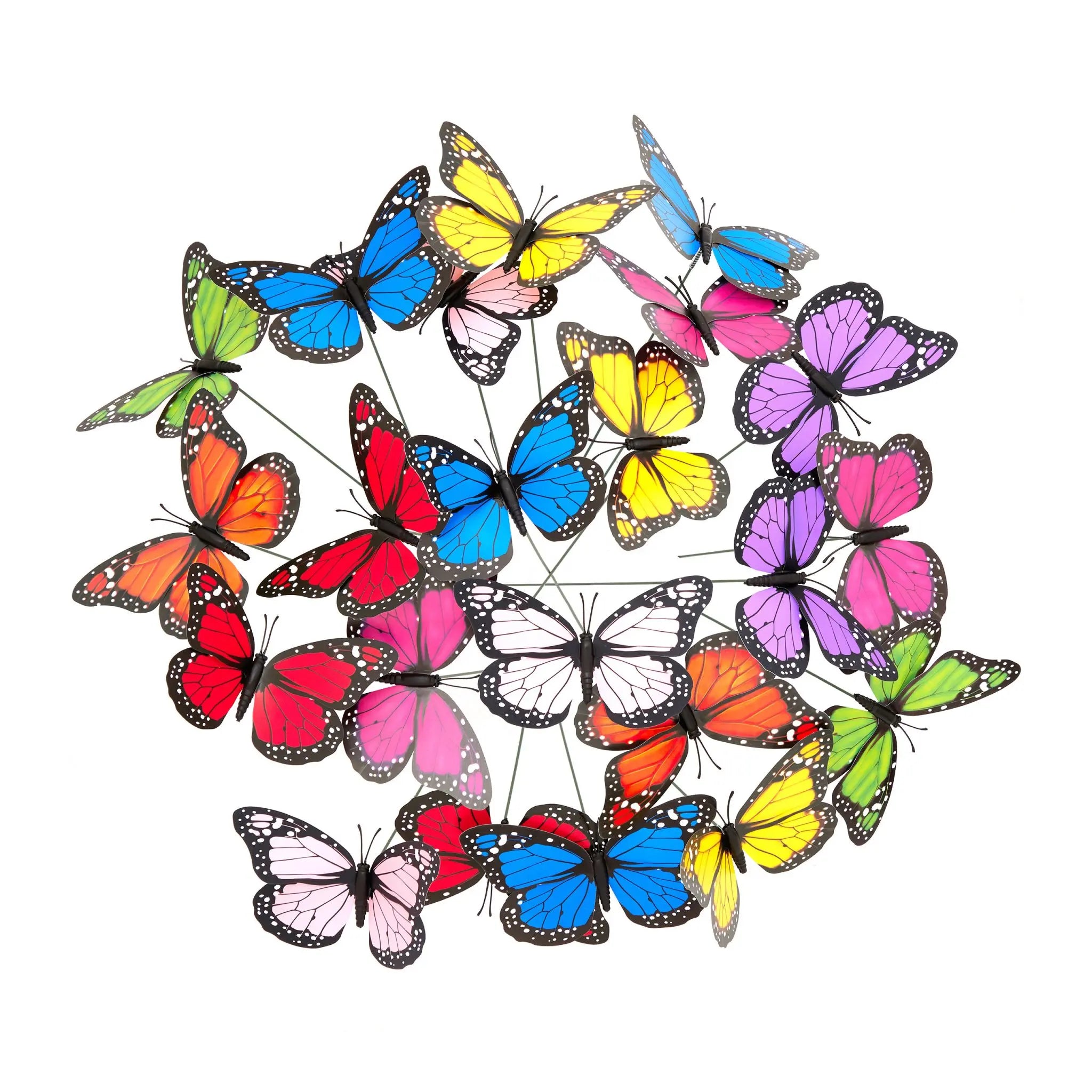 Gartendeko Schmetterling Grün-Pink-Rot von Relaxdays