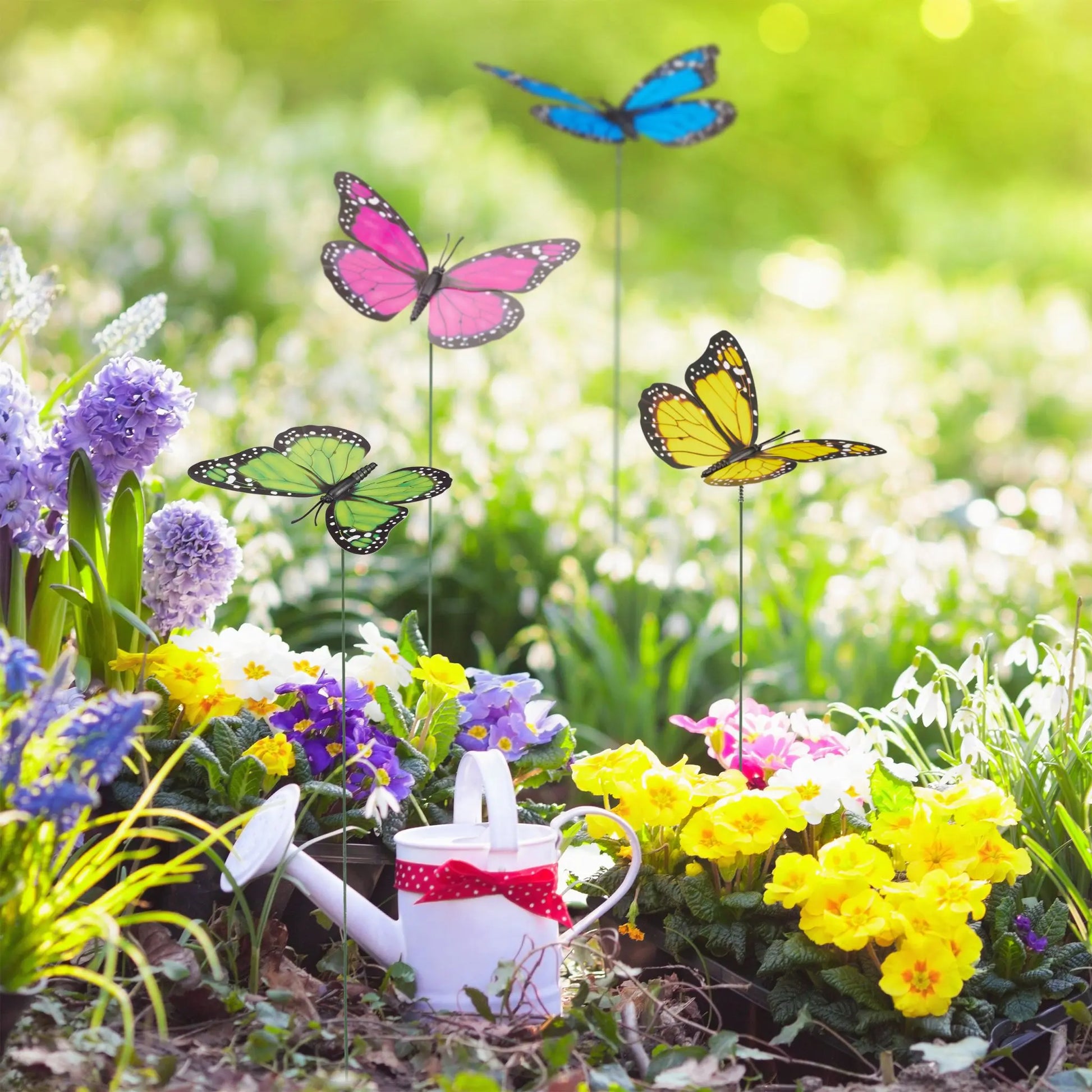 Gartendeko Schmetterling Grün-Pink-Rot von Relaxdays