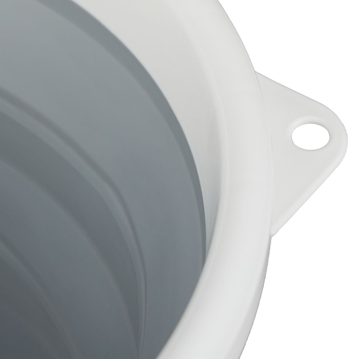 Faltbarer Eimer 10 Liter Weiss-Grau von Relaxdays