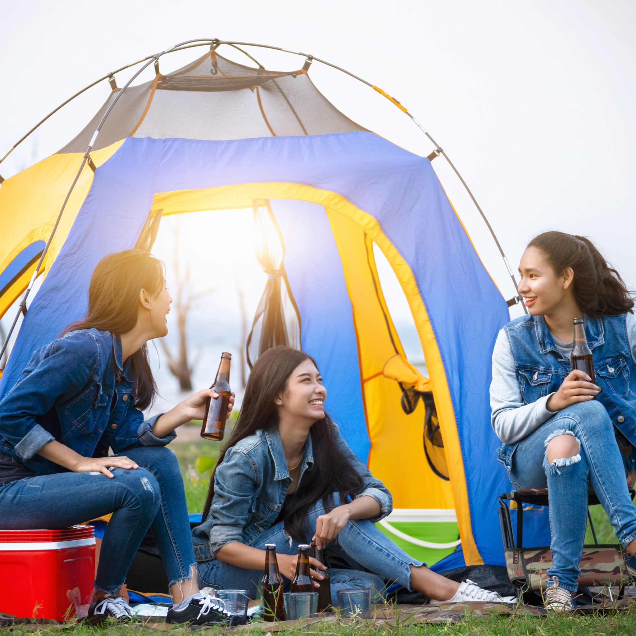 Faltbarer Eimer 10 Liter Weiss-Grün von Relaxdays