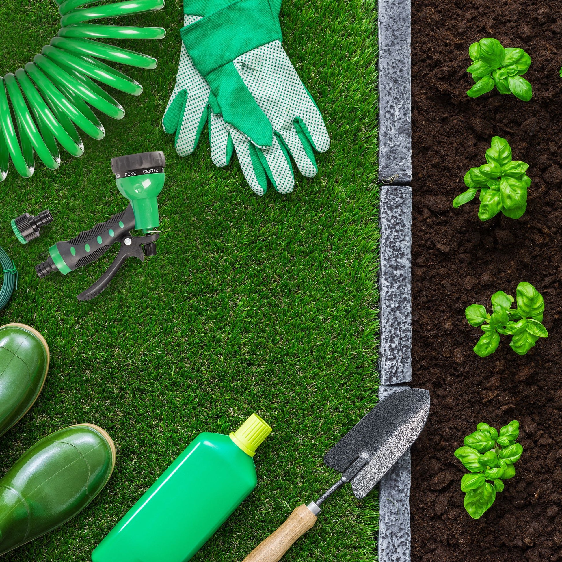 Gartenschlauch mit Brause Grün-Schwarz von Relaxdays