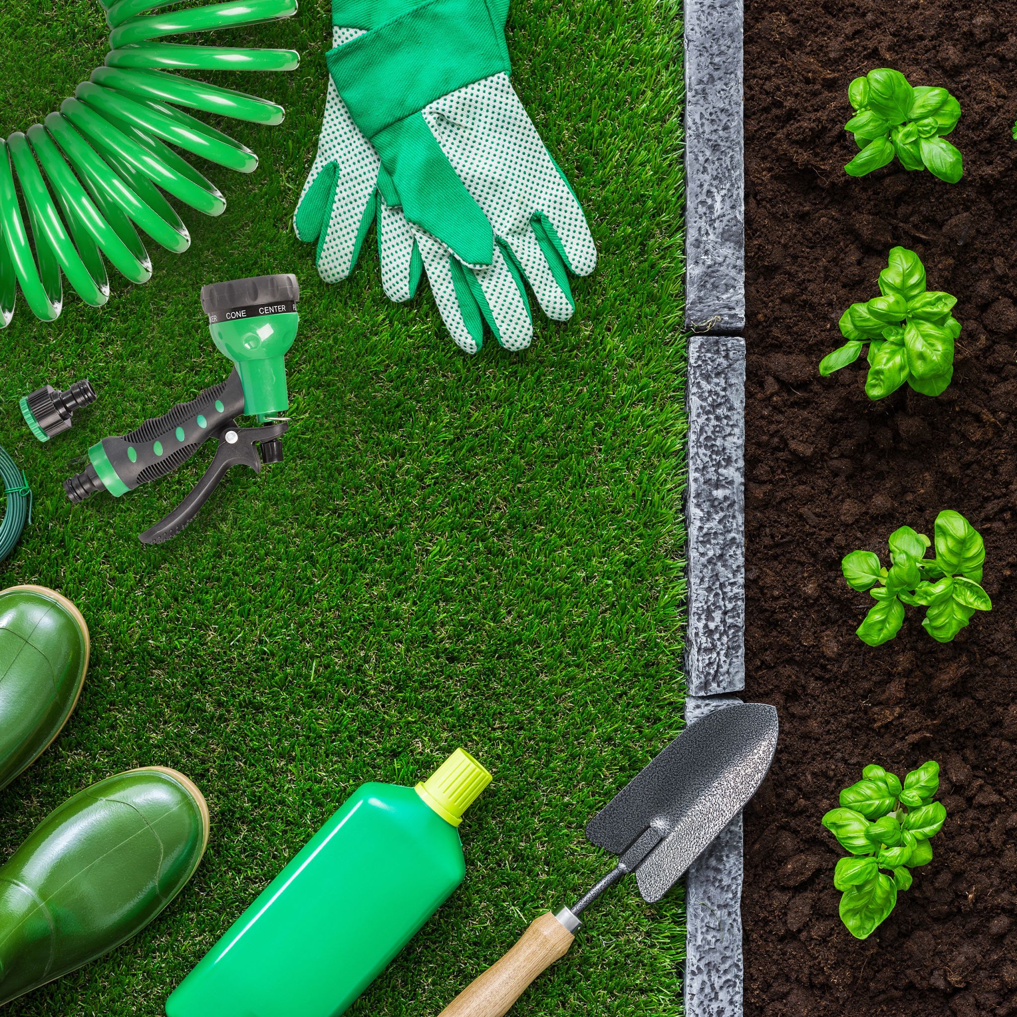 Gartenschlauch mit Brause Grün-Schwarz von Relaxdays