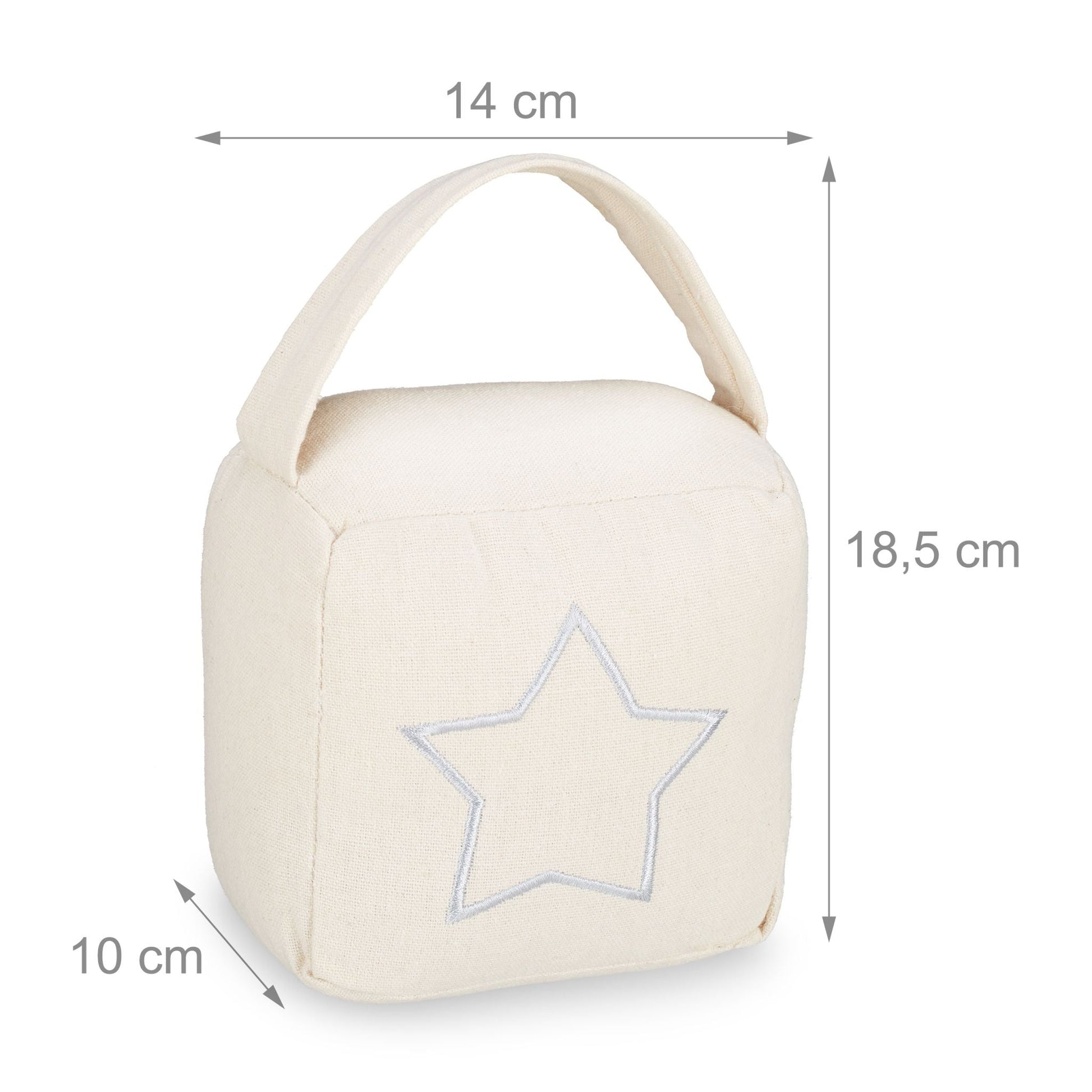 Türstopper Sack Stern Weiss-Creme von Relaxdays