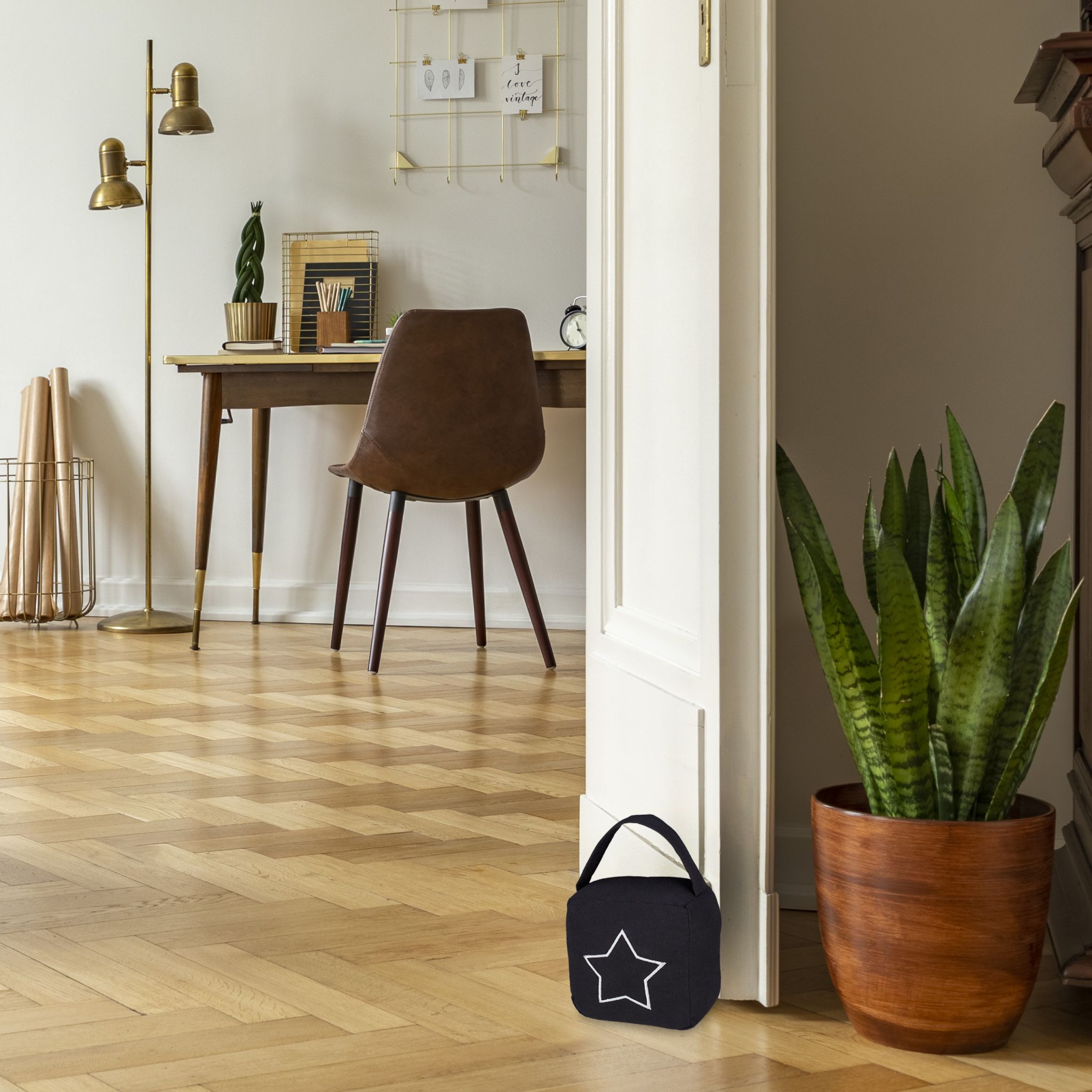 Türstopper Sack Stern Weiss-Schwarz von Relaxdays