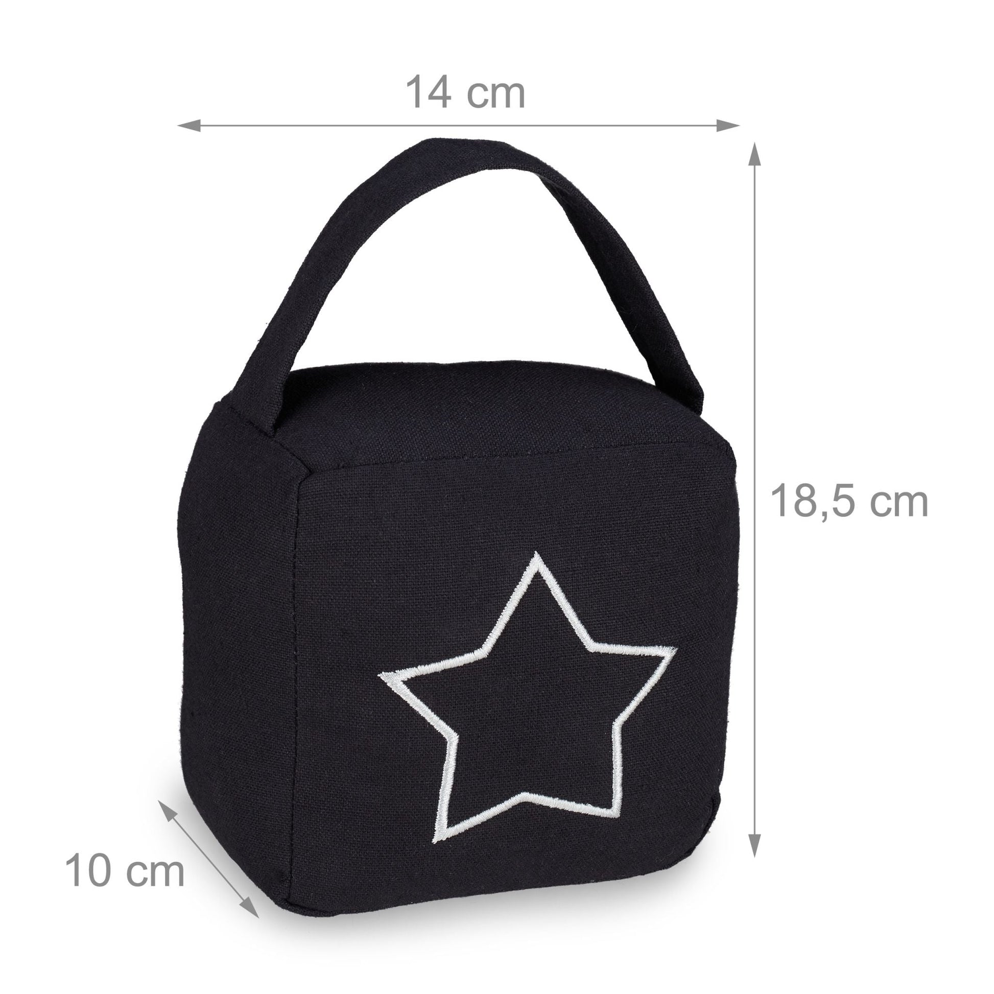 Türstopper Sack Stern Weiss-Schwarz von Relaxdays