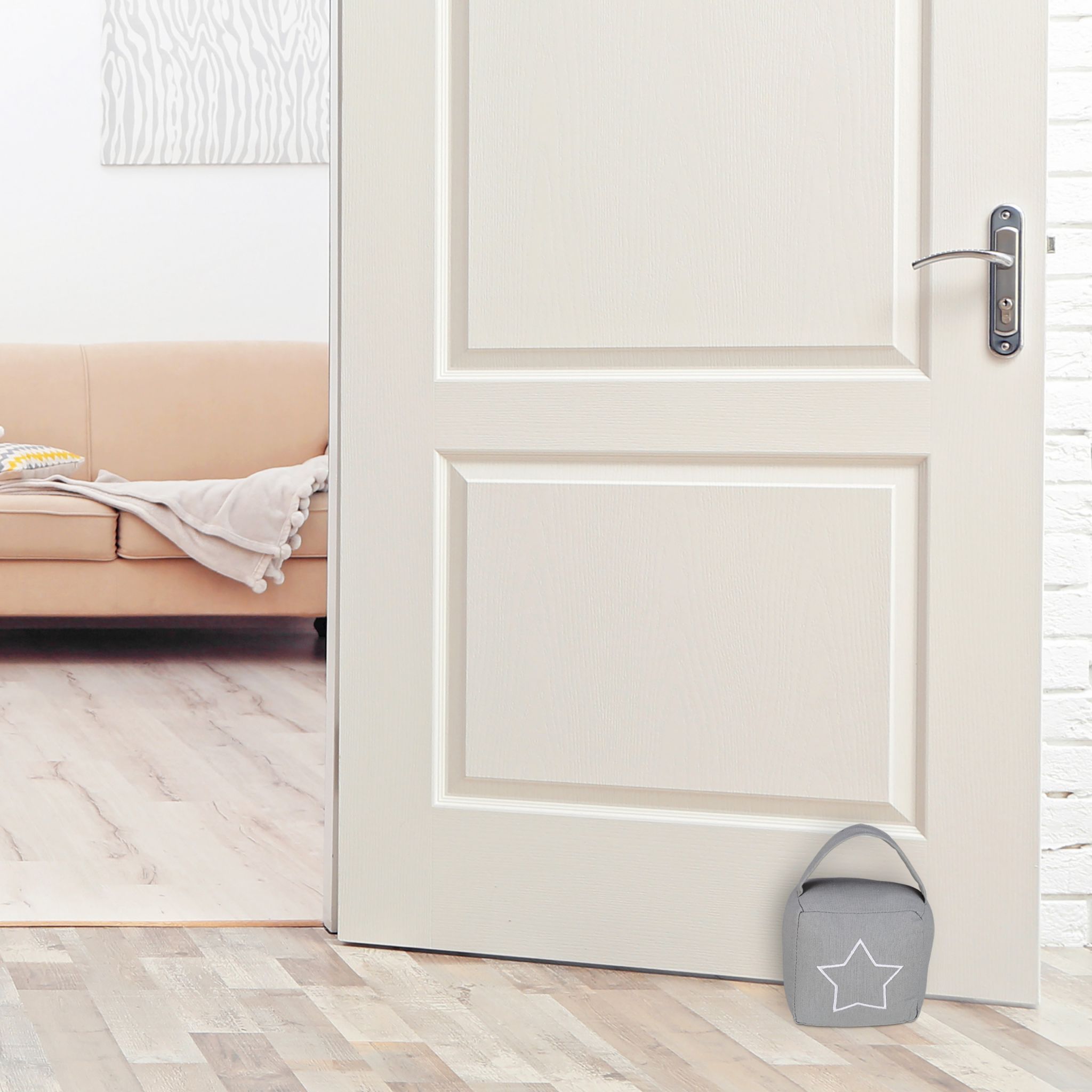 Türstopper Sack Stern Weiss-Schwarz von Relaxdays