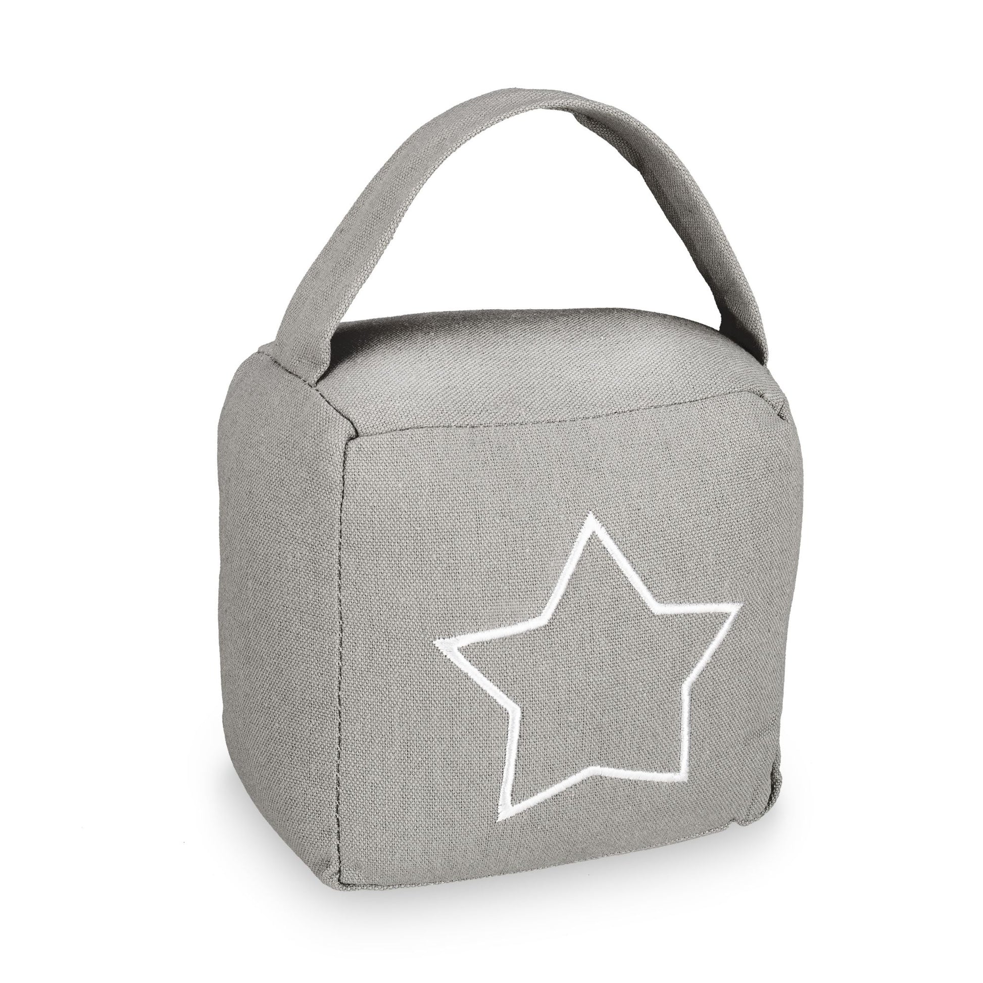 Türstopper Sack Stern Weiss-Grau von Relaxdays