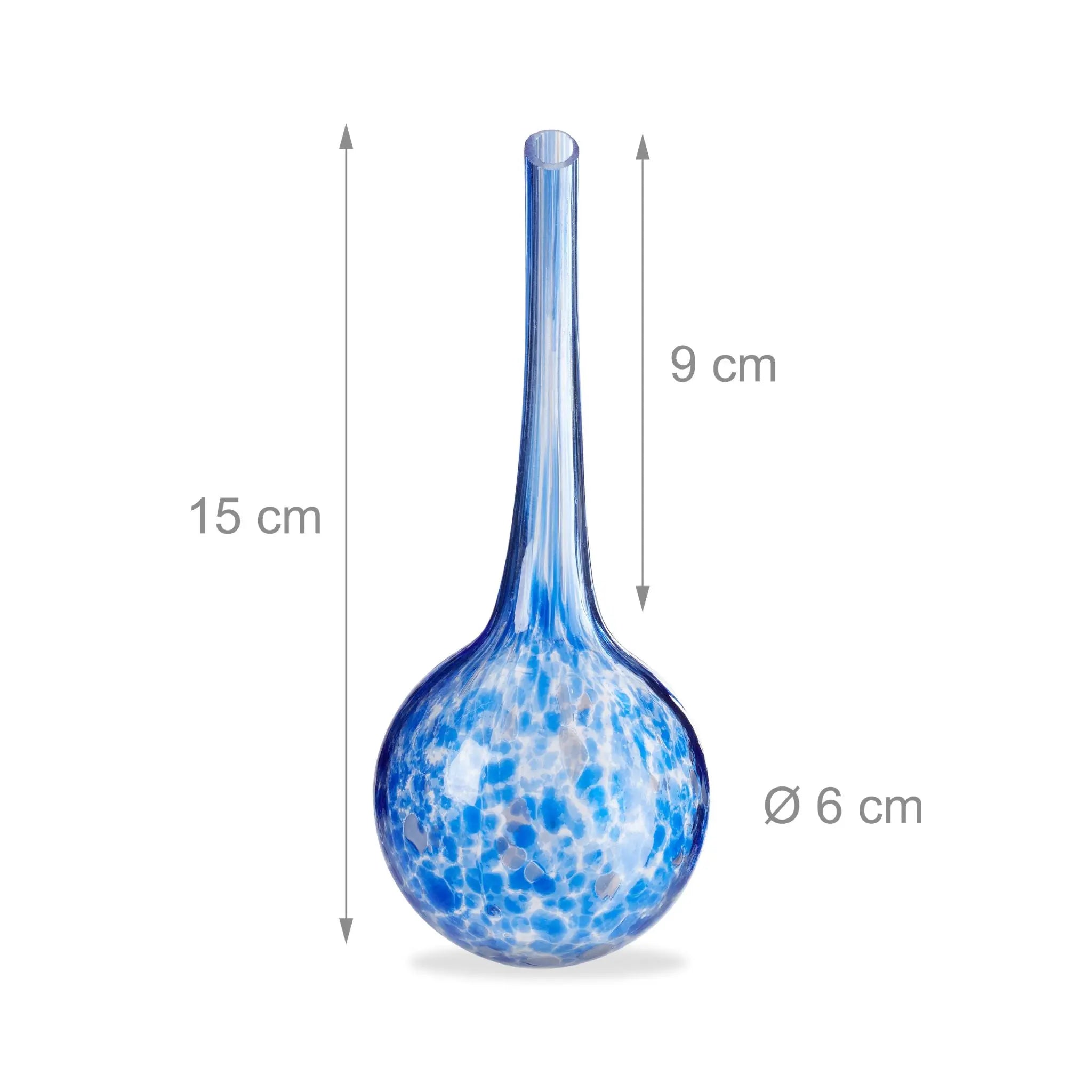 Bewässerungskugel 2er-Set Glas Blau-Transparent von Relaxdays