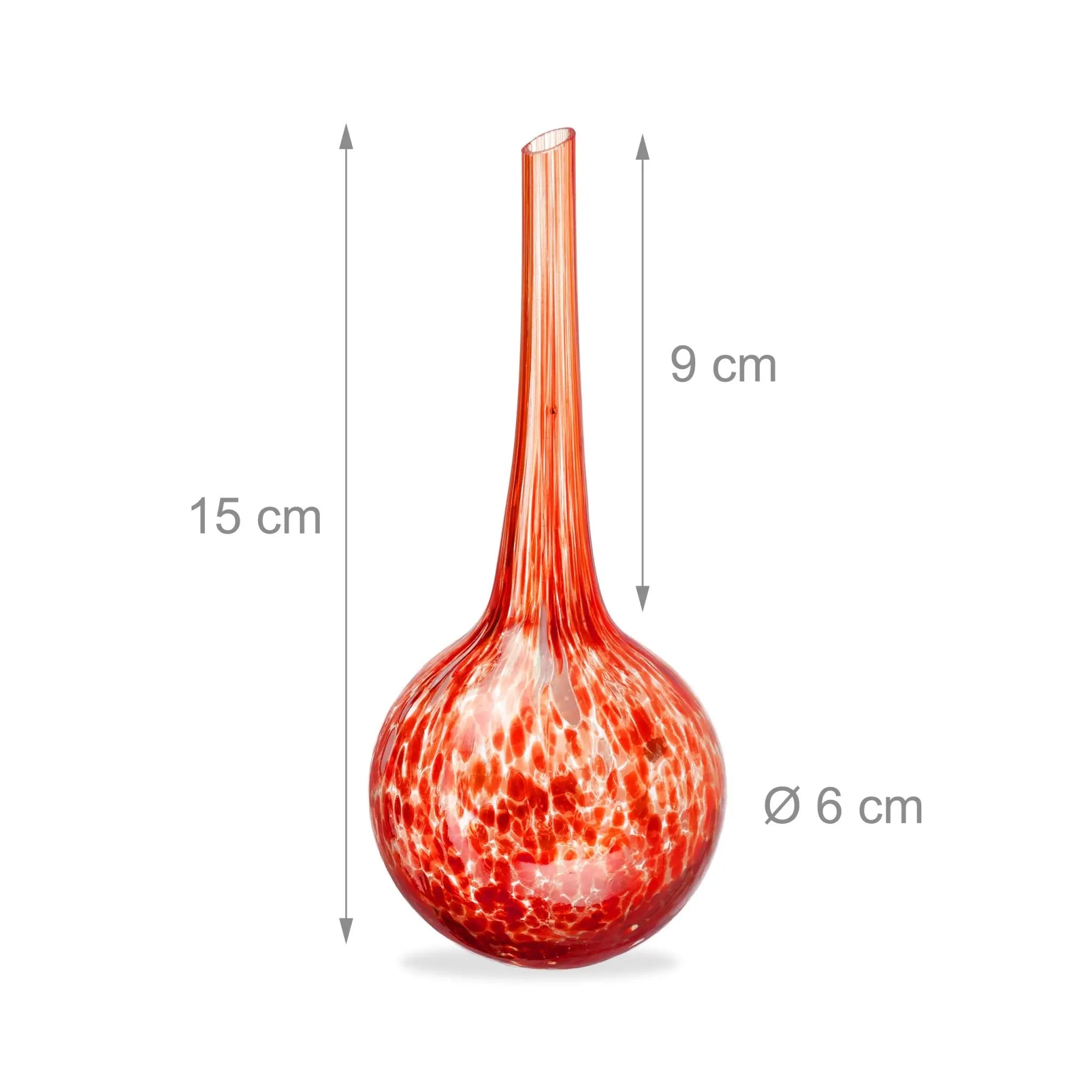Bewässerungskugel 2er-Set Glas Rot-Transparent von Relaxdays