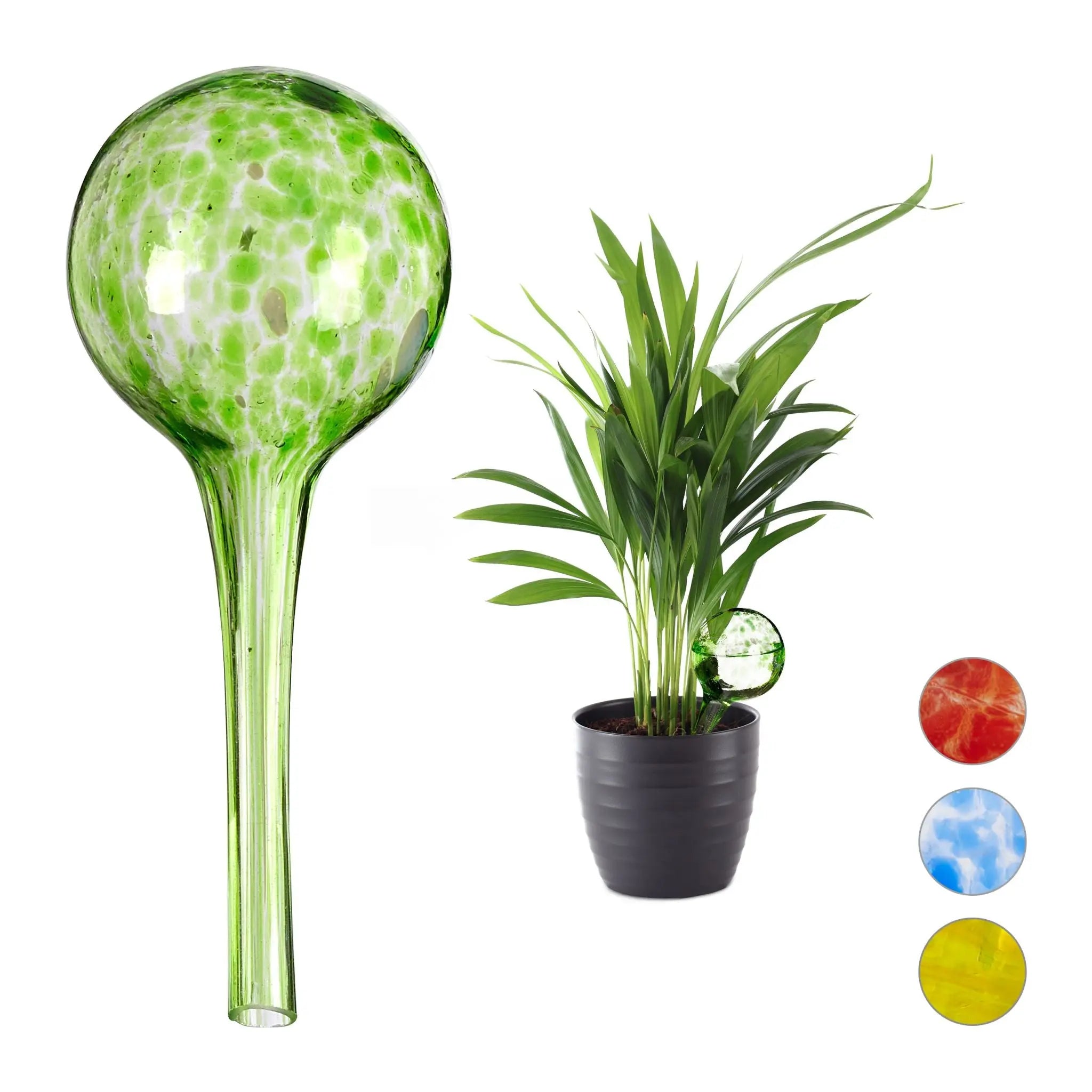 Bewässerungskugel 2er-Set Glas Grün-Transparent von Relaxdays