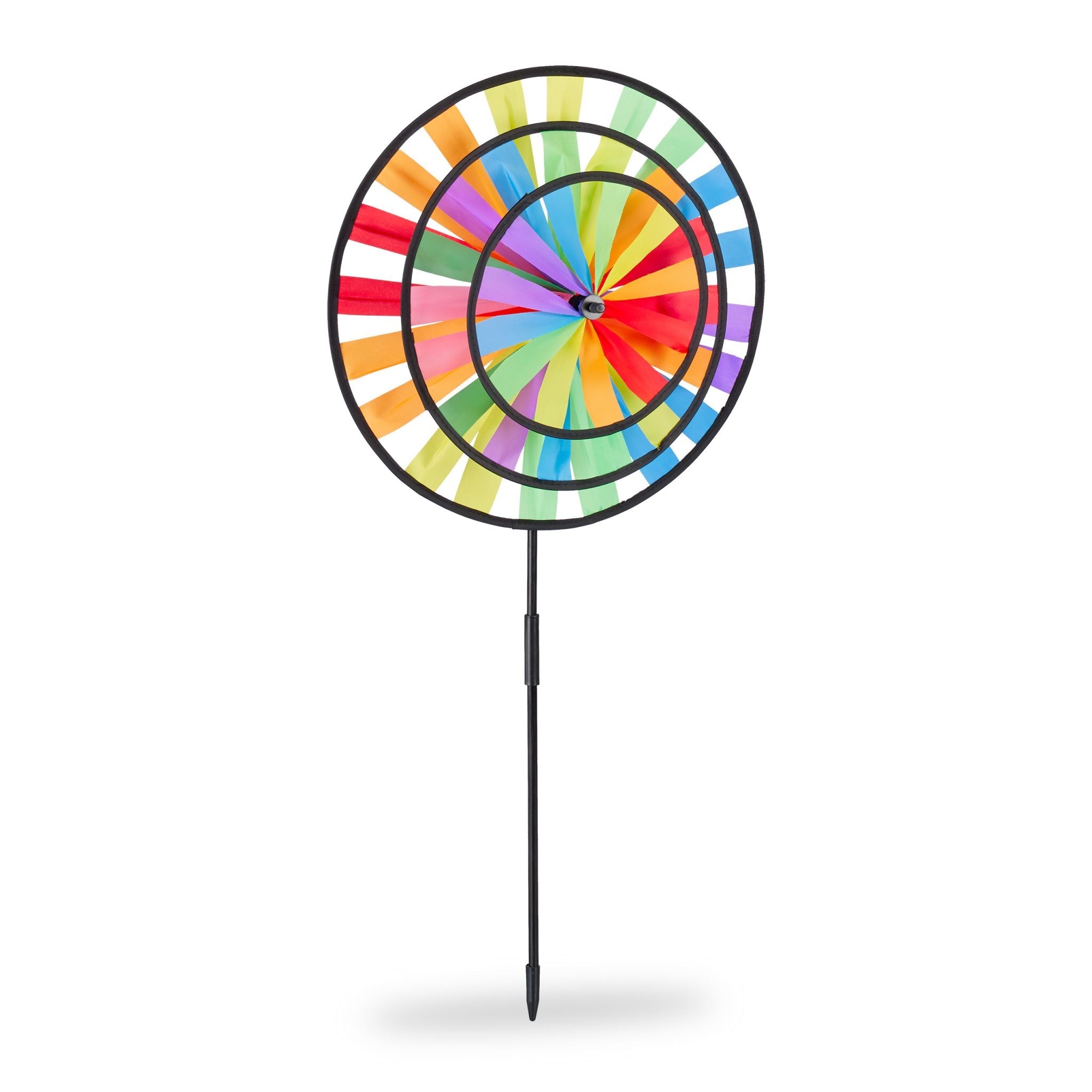 Windrad Regenbogen Gelb-Rot-Schwarz von Relaxdays