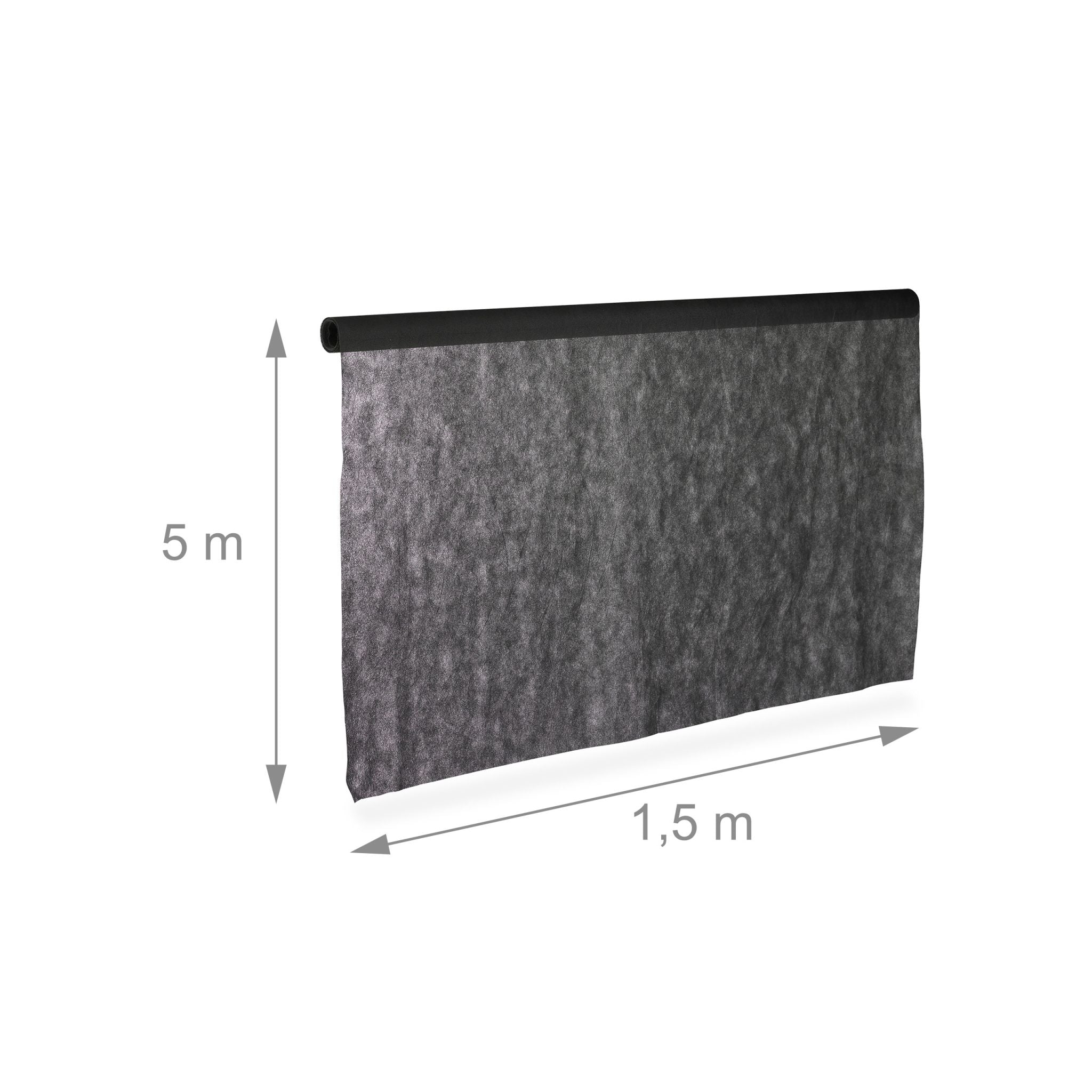 5 Meter Unkrautvlies 50g/m² Schwarz von Relaxdays