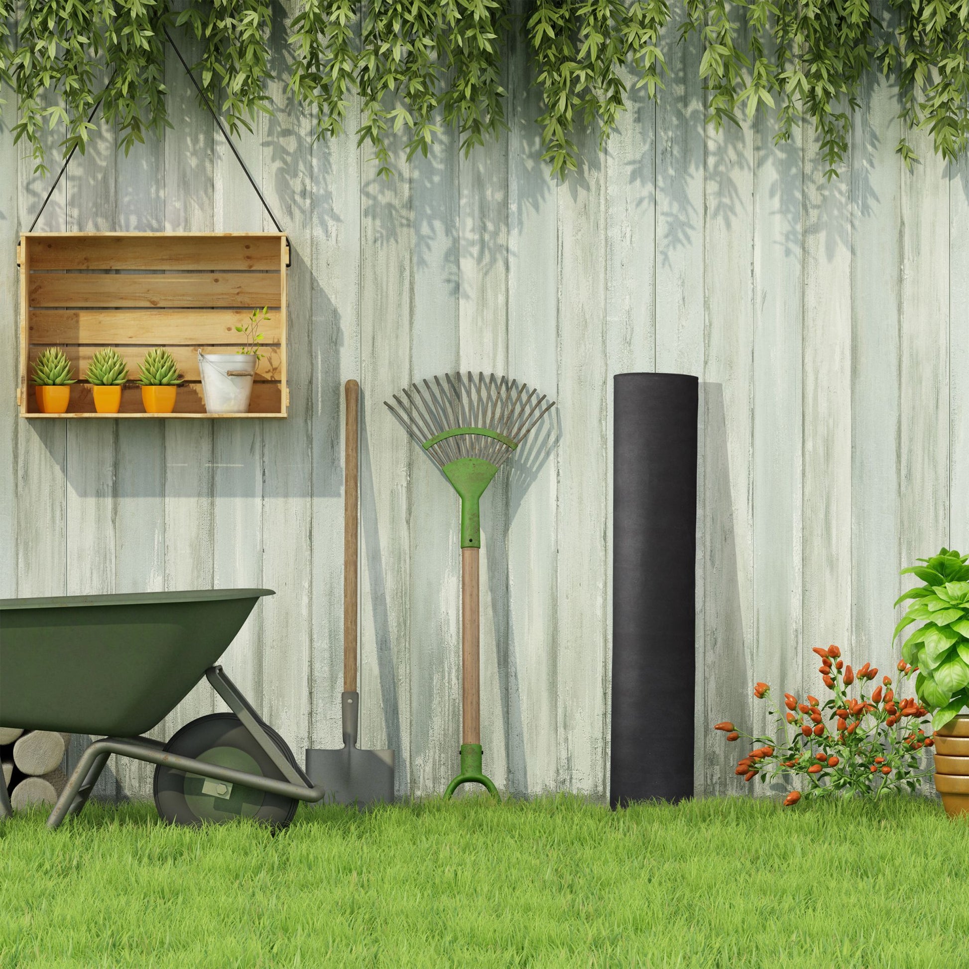 Unkrautvlies 150g/m² Schwarz von Relaxdays