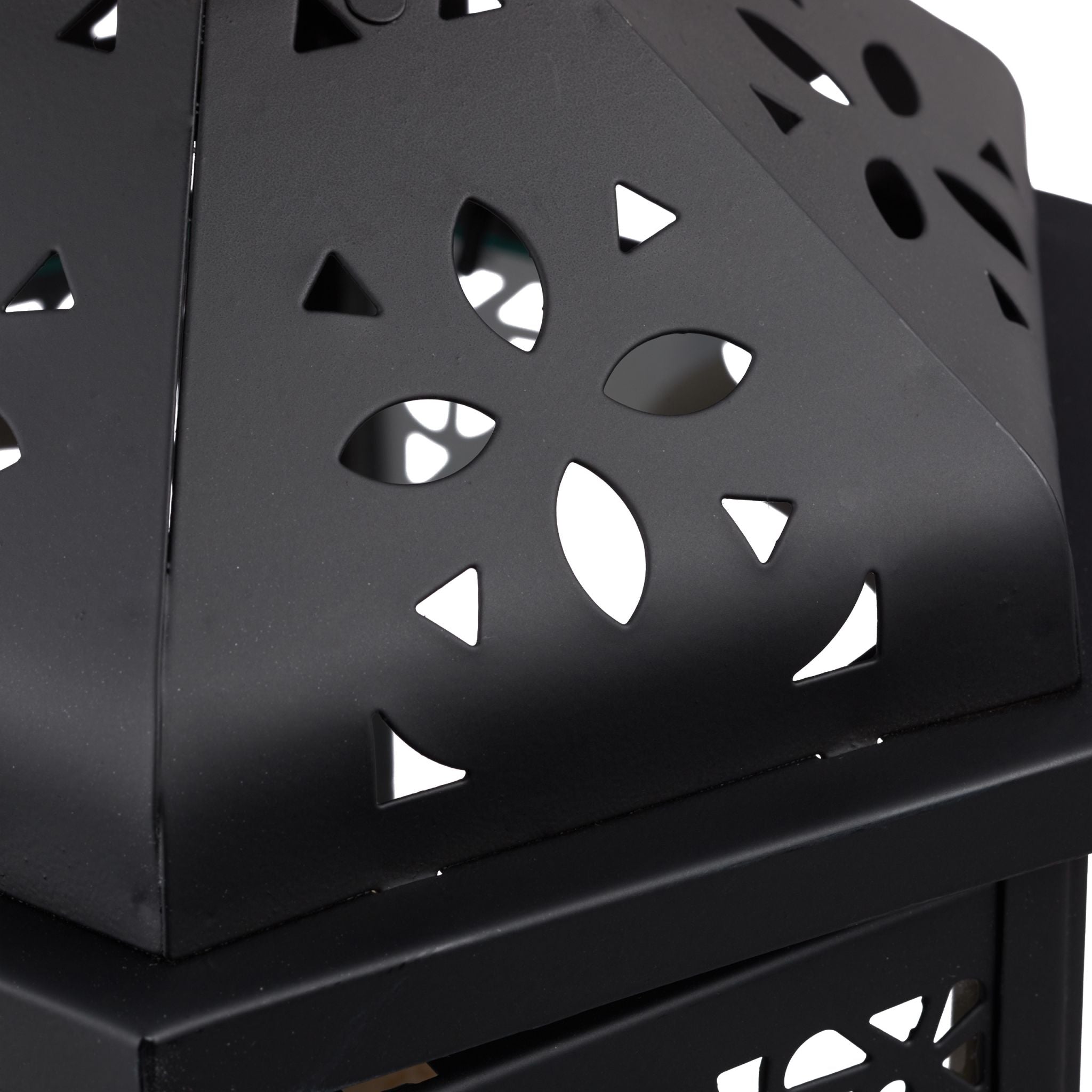 Laternen Metall 3er-Set Schwarz-Transparent von Relaxdays