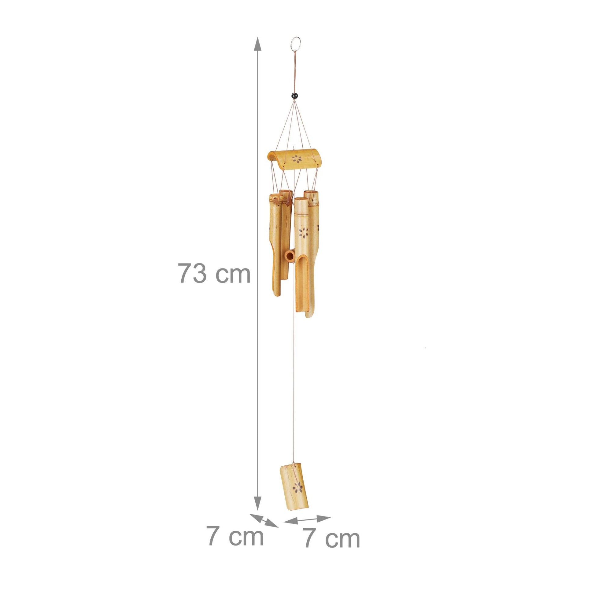 Windspiel Bambus Hellbraun von Relaxdays