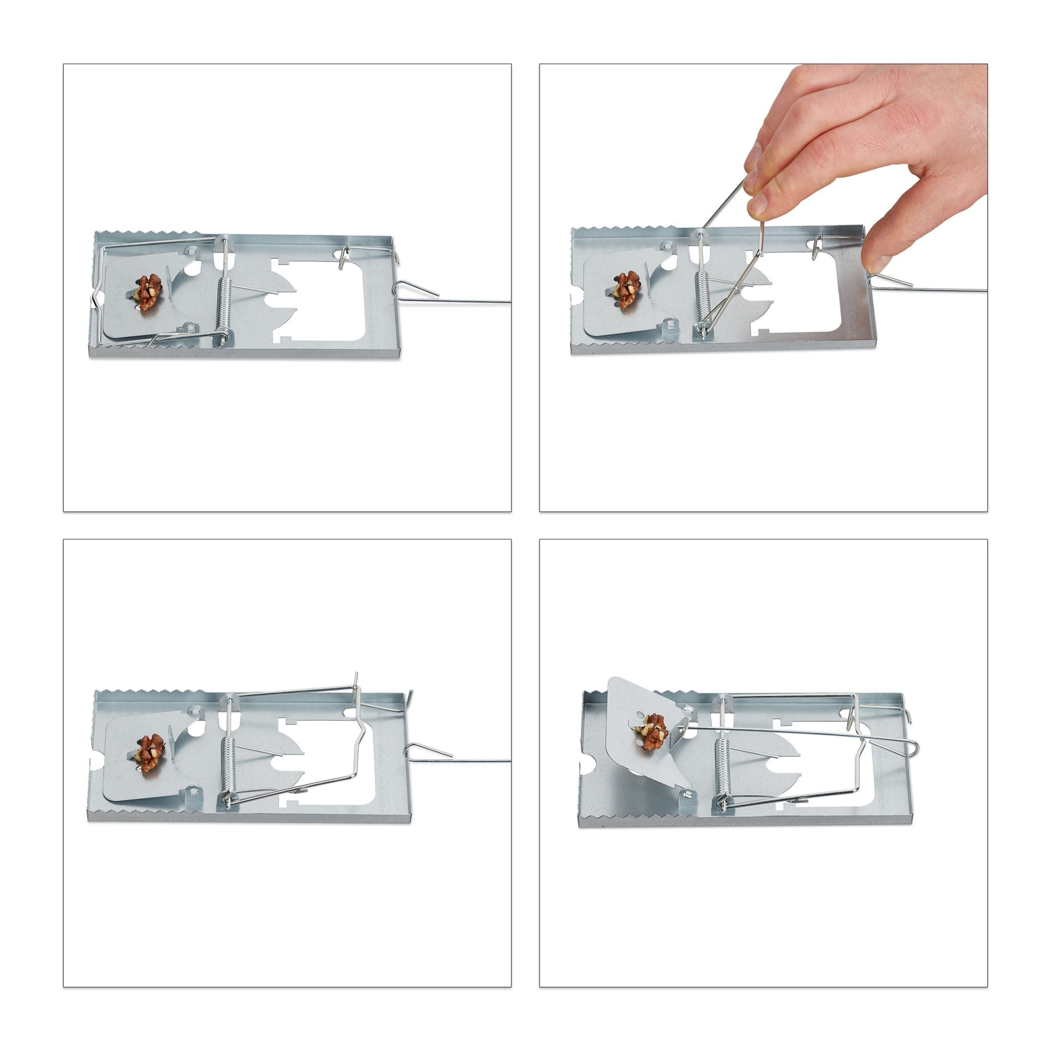 Rattenfalle 4er-Set Silber von Relaxdays