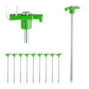 Felsbodenhering 10er-Set Grün-Silber von Relaxdays