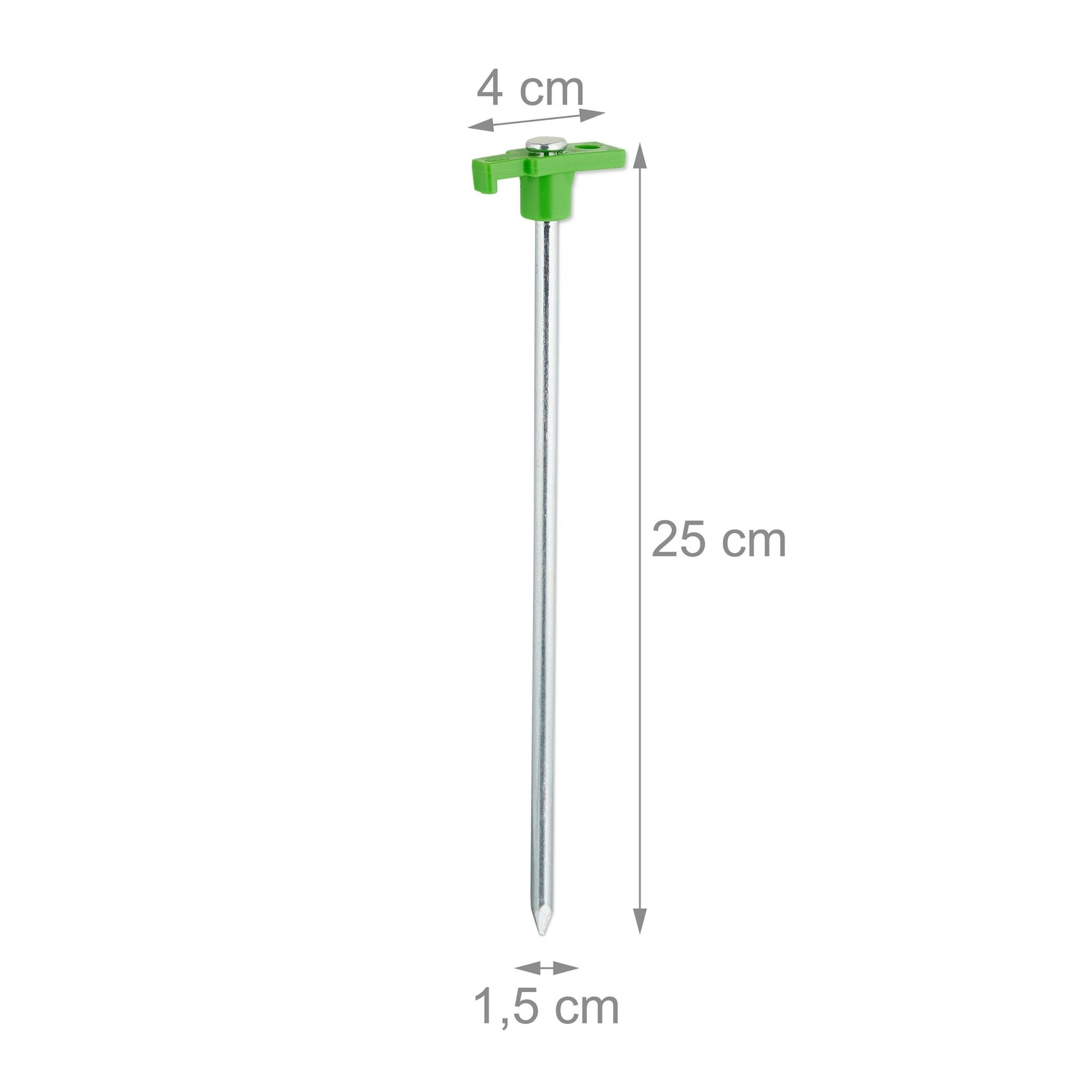 Felsbodenhering 10er-Set Grün-Silber von Relaxdays
