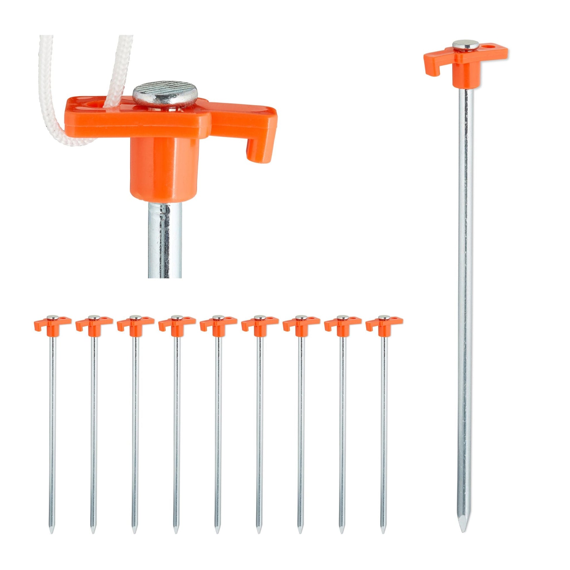 Felsbodenhering 10er-Set Orange-Silber von Relaxdays