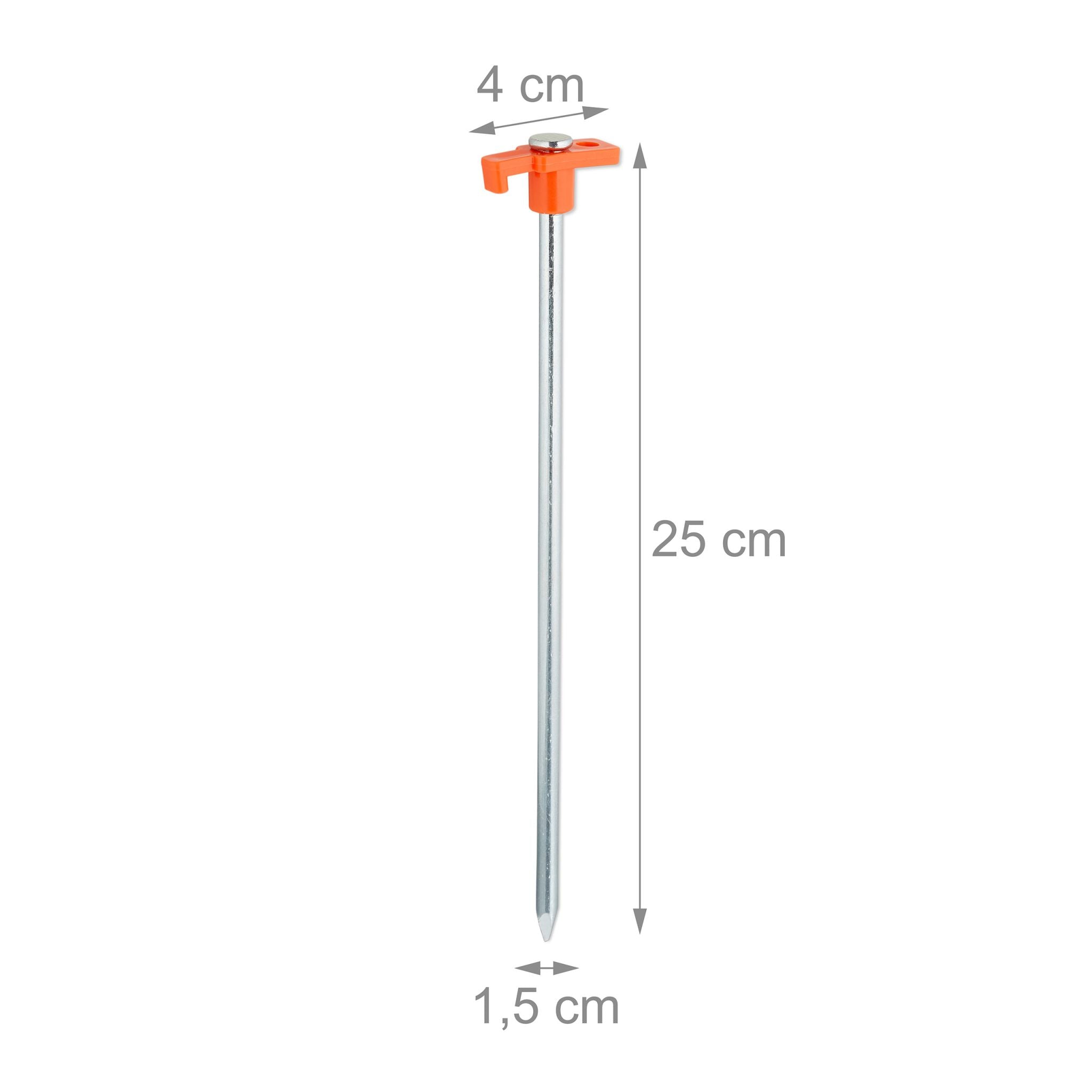 Felsbodenhering 10er-Set Orange-Silber von Relaxdays