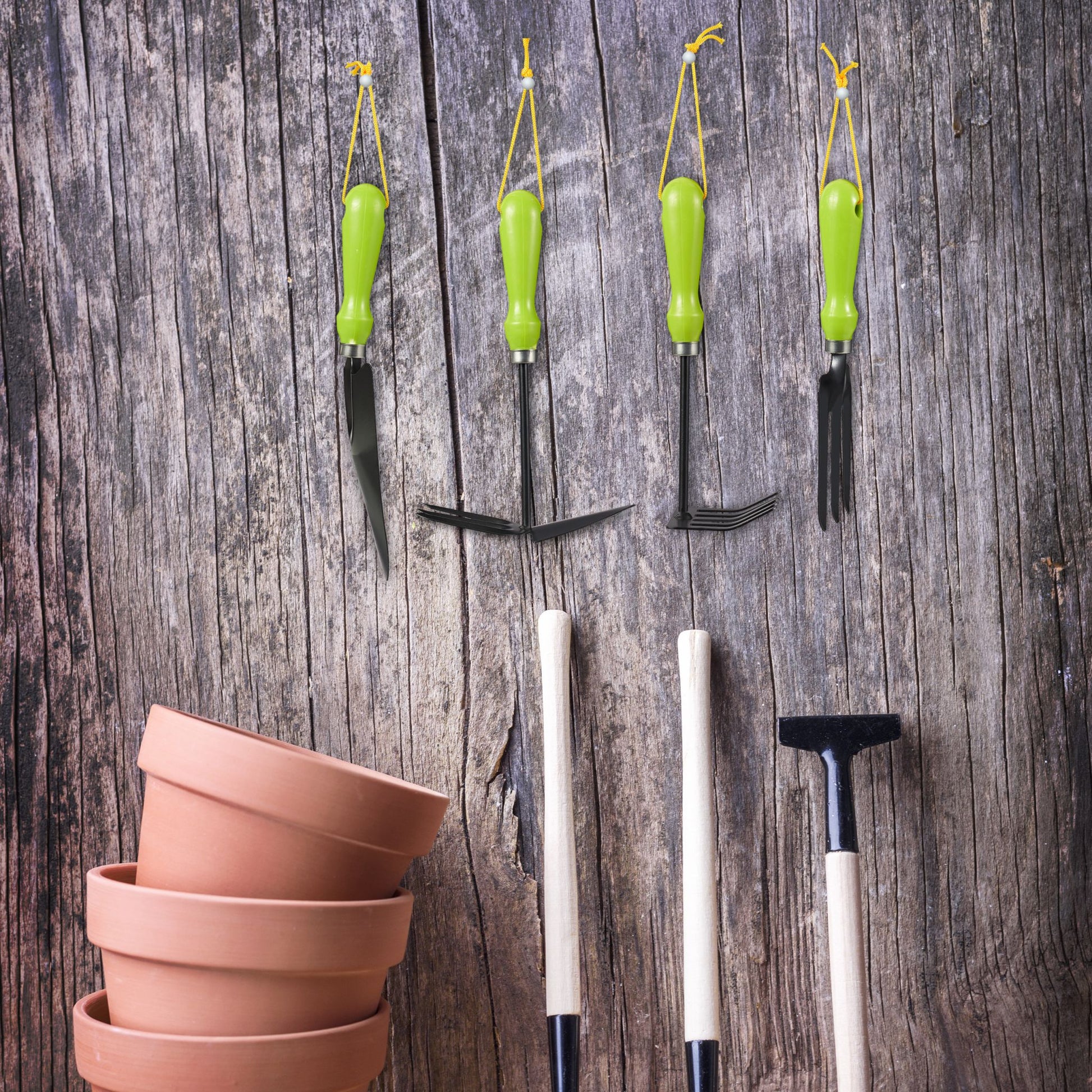 Gartenwerkzeug Set 4-teilig Grün-Schwarz von Relaxdays