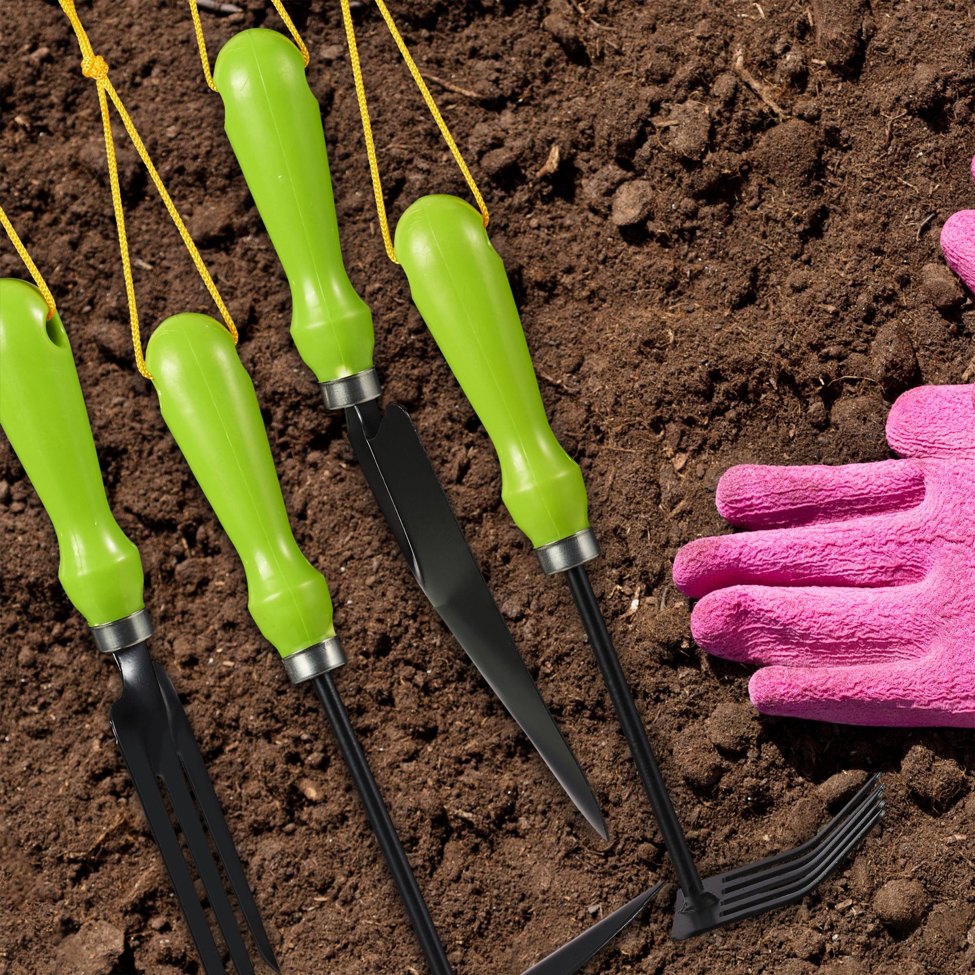 Gartenwerkzeug Set 4-teilig Grün-Schwarz von Relaxdays