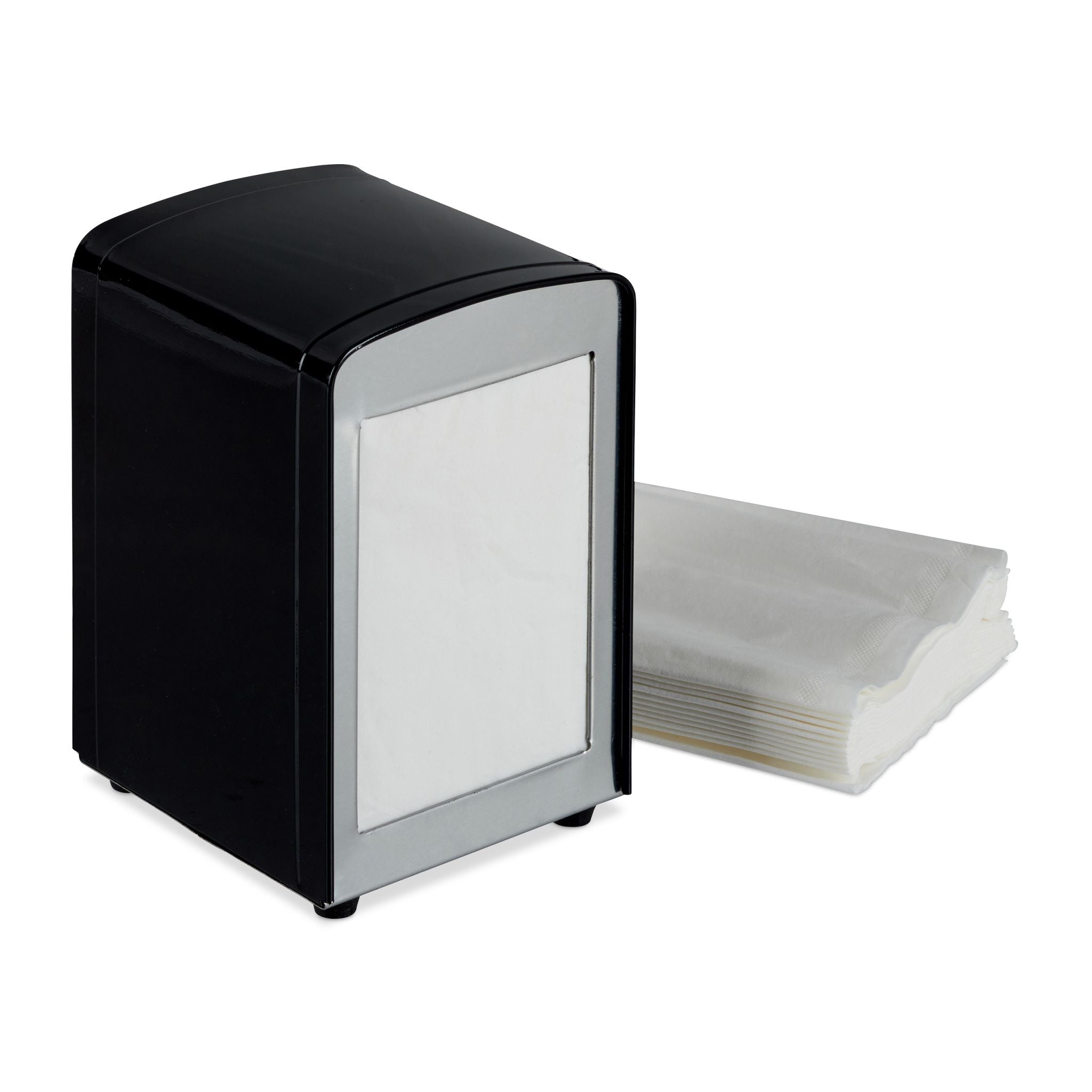 Serviettenspender Retro Schwarz-Silber von Relaxdays