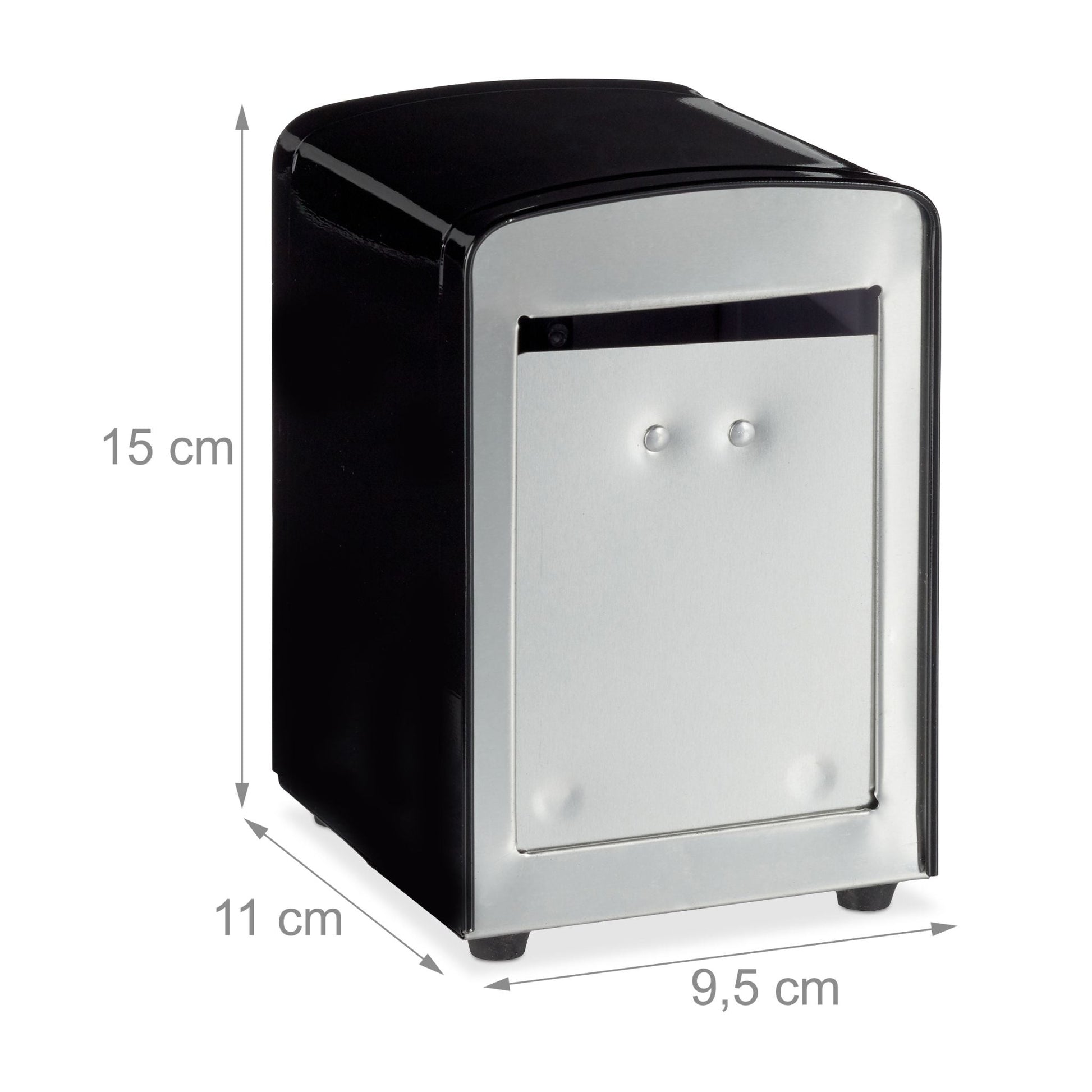 Serviettenspender Retro Schwarz-Silber von Relaxdays