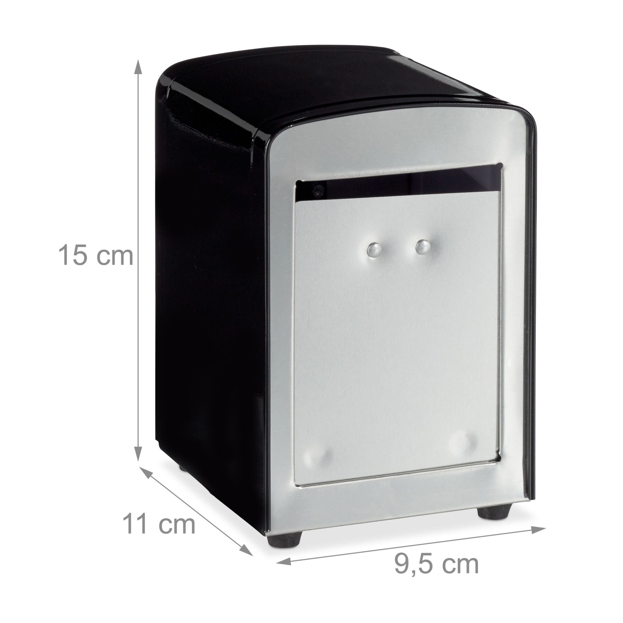 Serviettenspender Retro Schwarz-Silber von Relaxdays