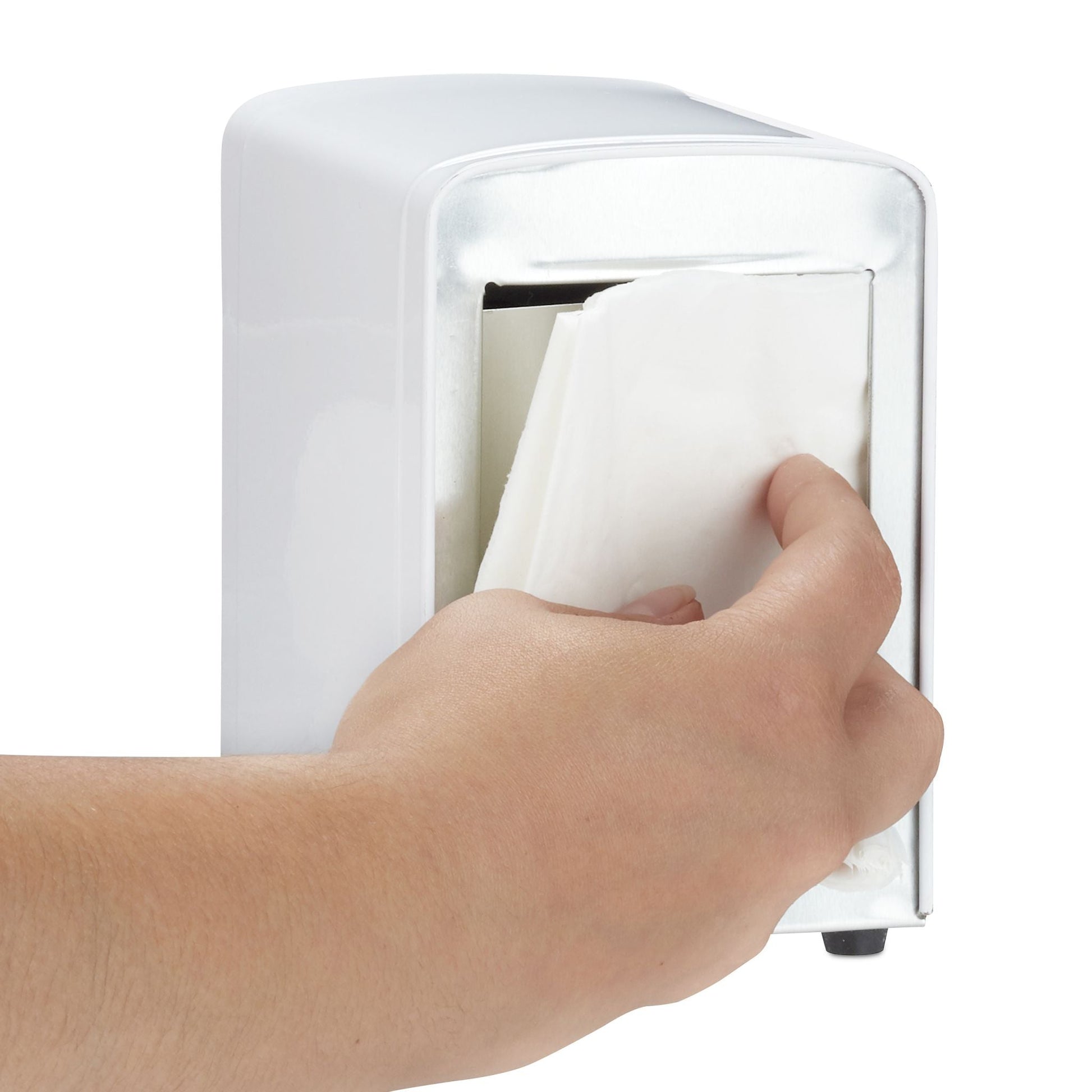 Serviettenspender Retro Weiss-Silber von Relaxdays