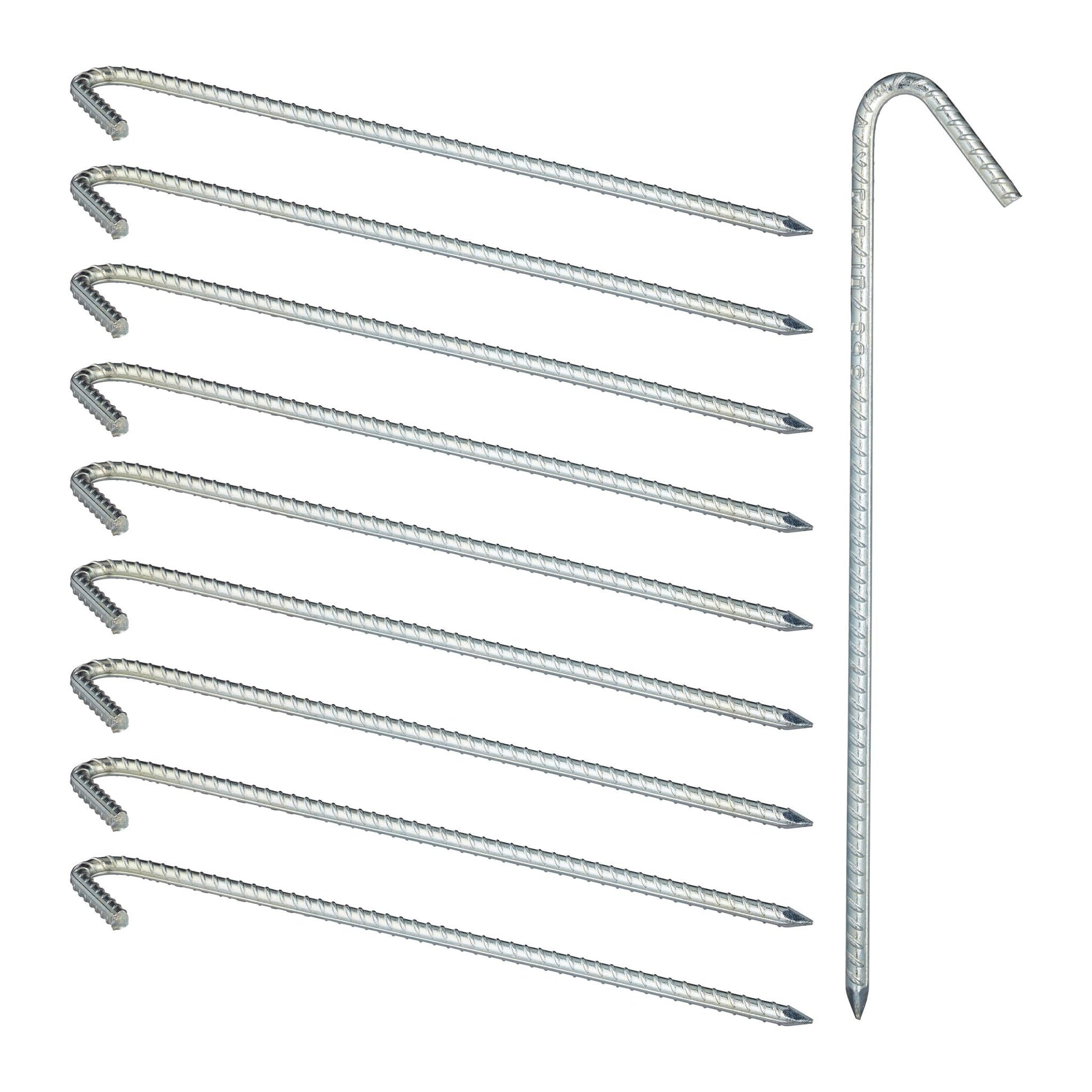 Bodenanker XL 10er-Set Silber von Relaxdays