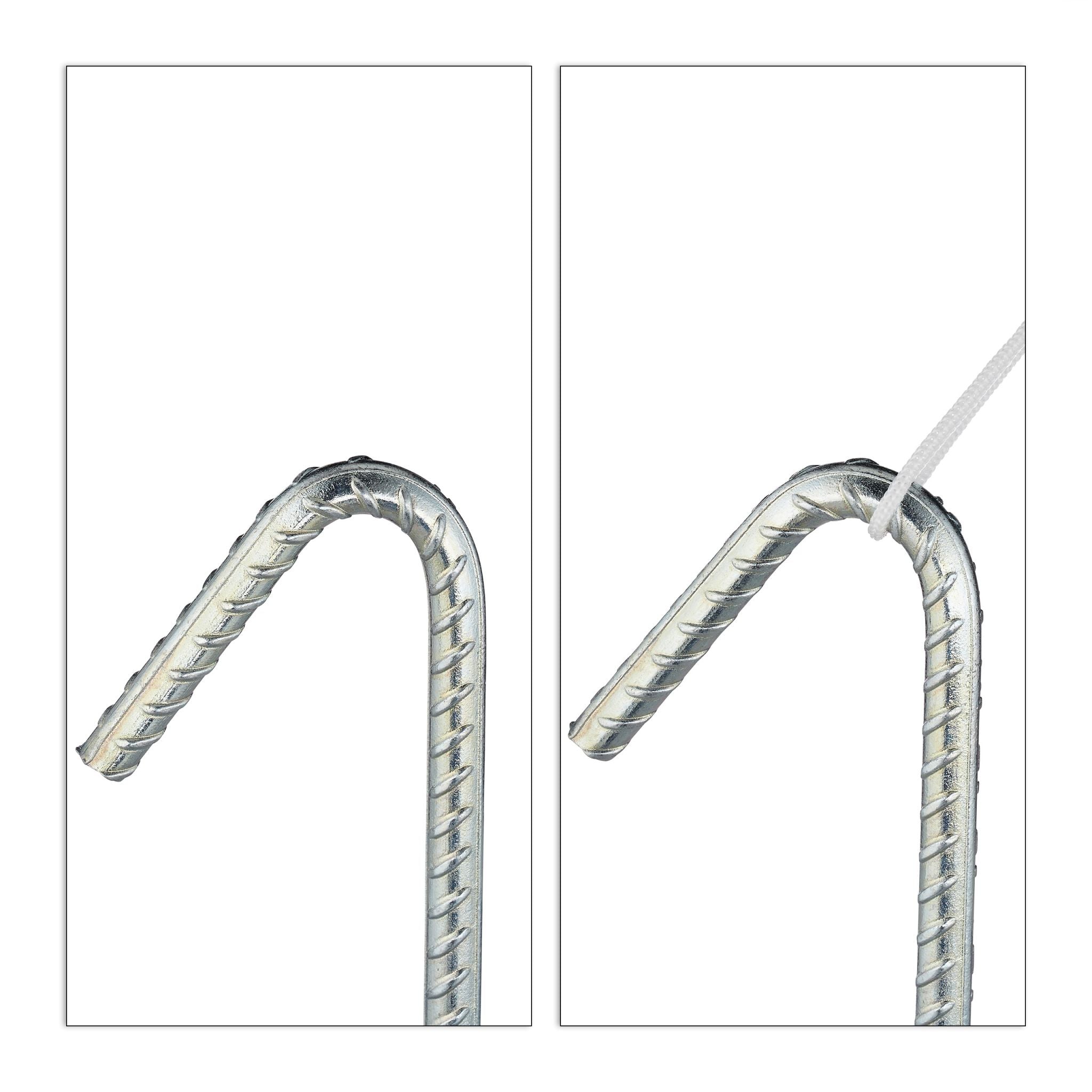 Bodenanker XL 10er-Set Silber von Relaxdays