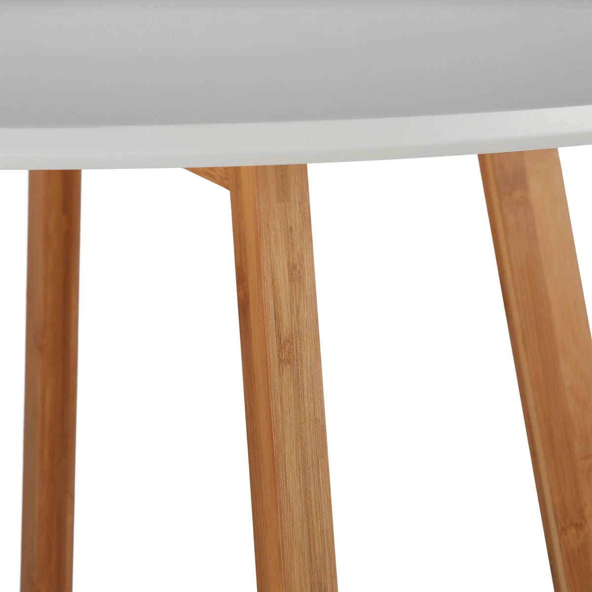 Runder Esstisch weiss Weiss-Hellbraun von Relaxdays