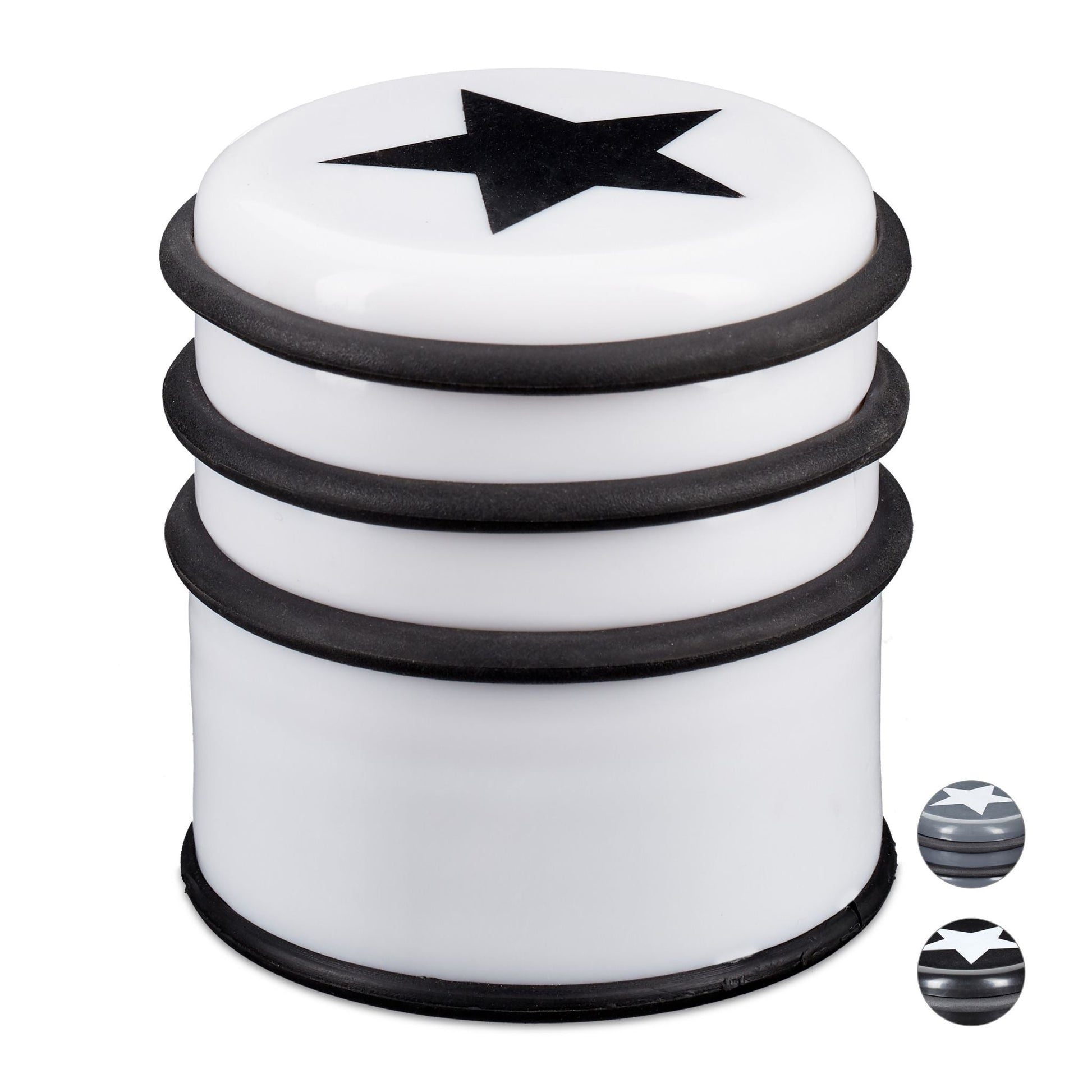 Türstopper mit Stern Weiss-Schwarz von Relaxdays