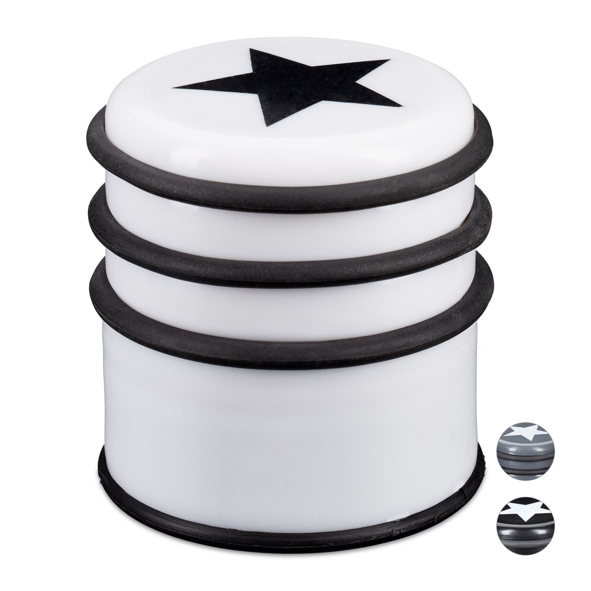 Türstopper mit Stern Weiss-Schwarz von Relaxdays