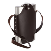 Flachmann XXL Edelstahl Dunkelbraun-Silber von Relaxdays
