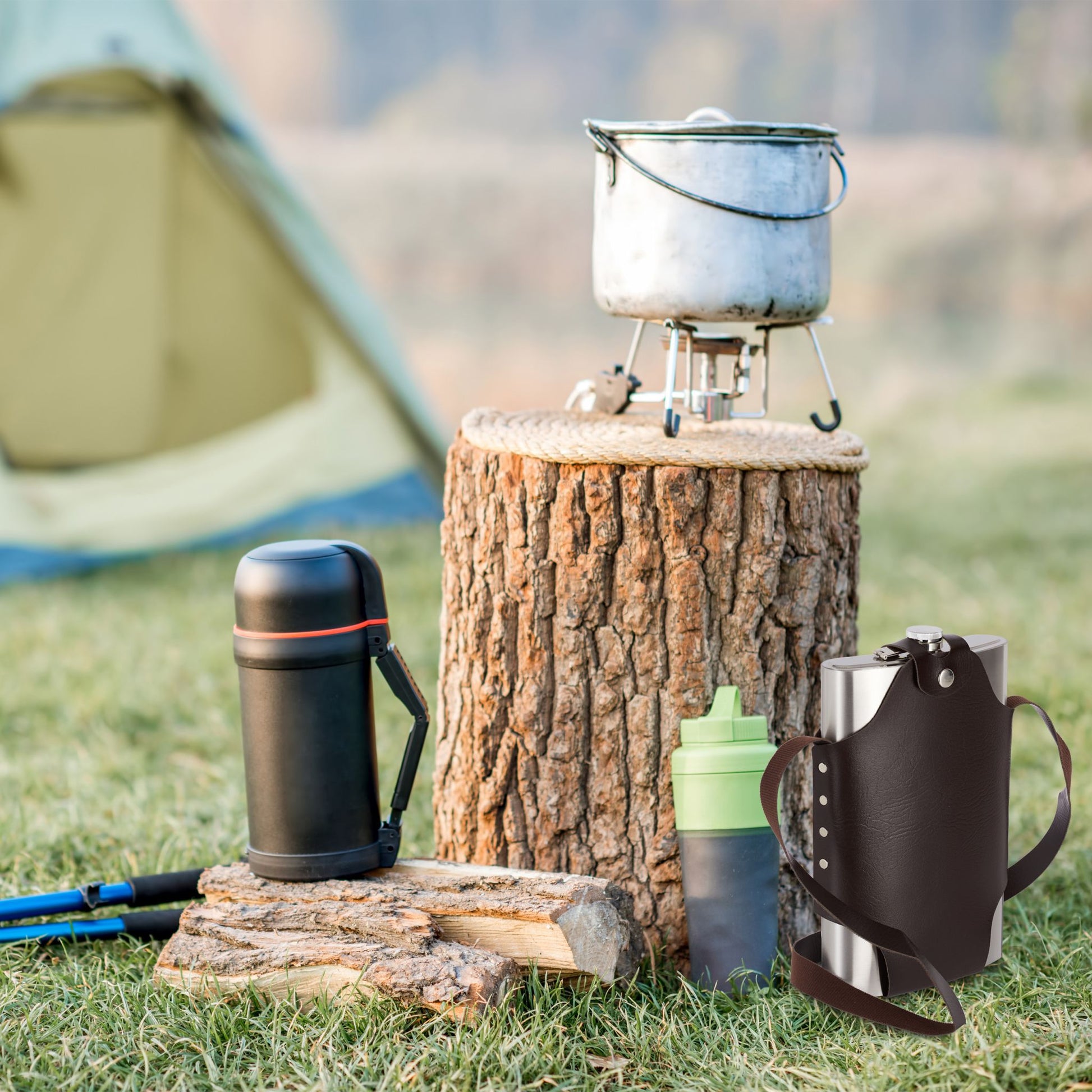 Flachmann XXL Edelstahl Dunkelbraun-Silber von Relaxdays