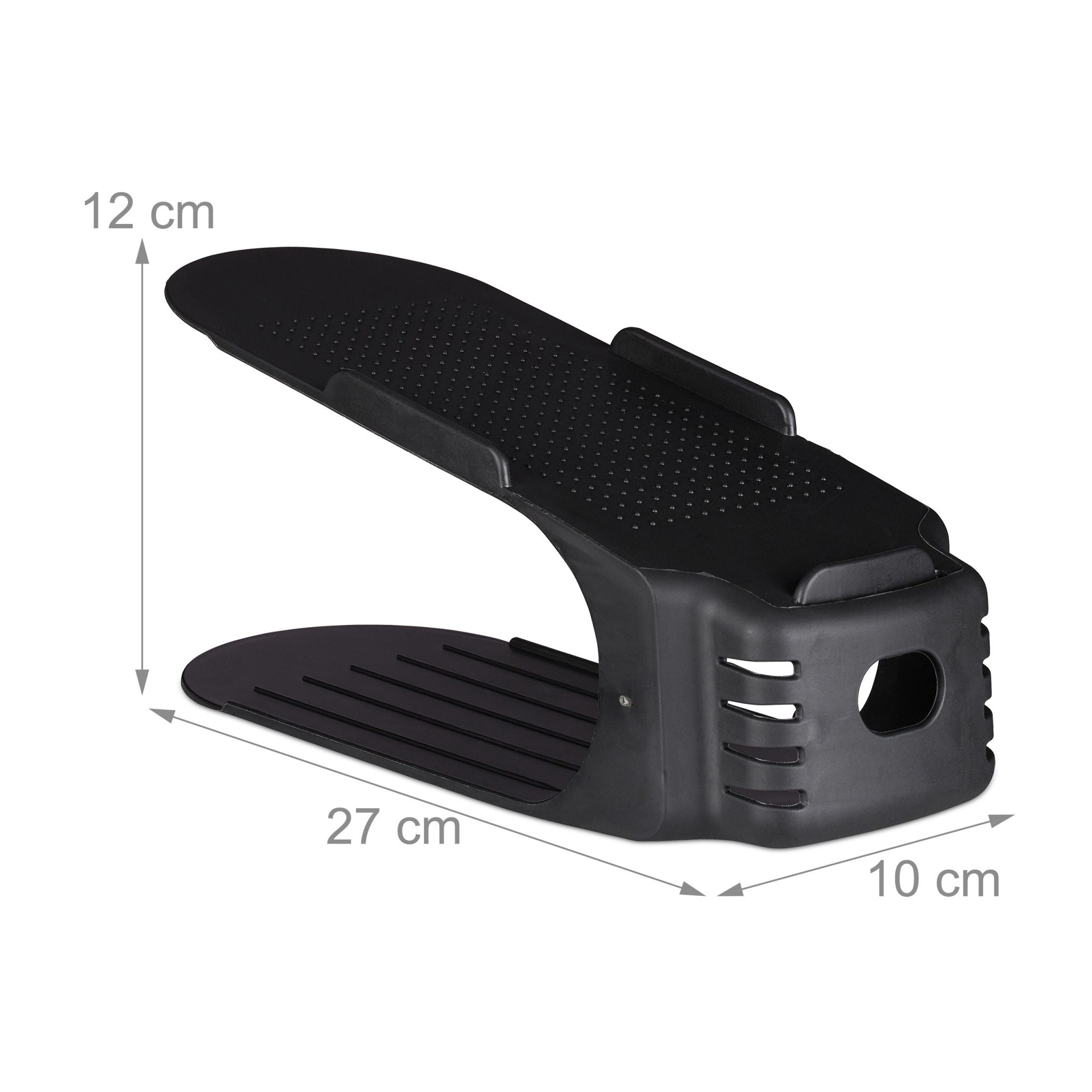 Schuhstapler 12er-Set Schwarz von Relaxdays