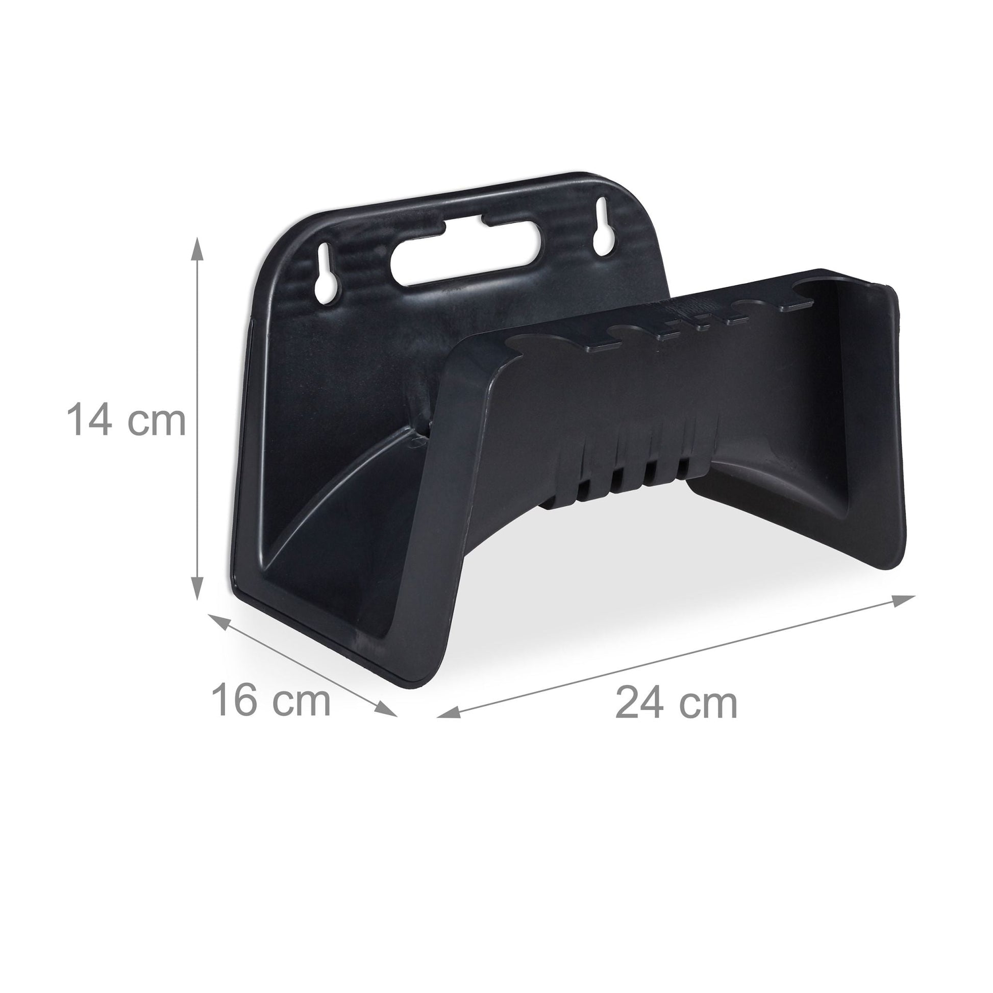 Schlauchhalter Wand Schwarz von Relaxdays