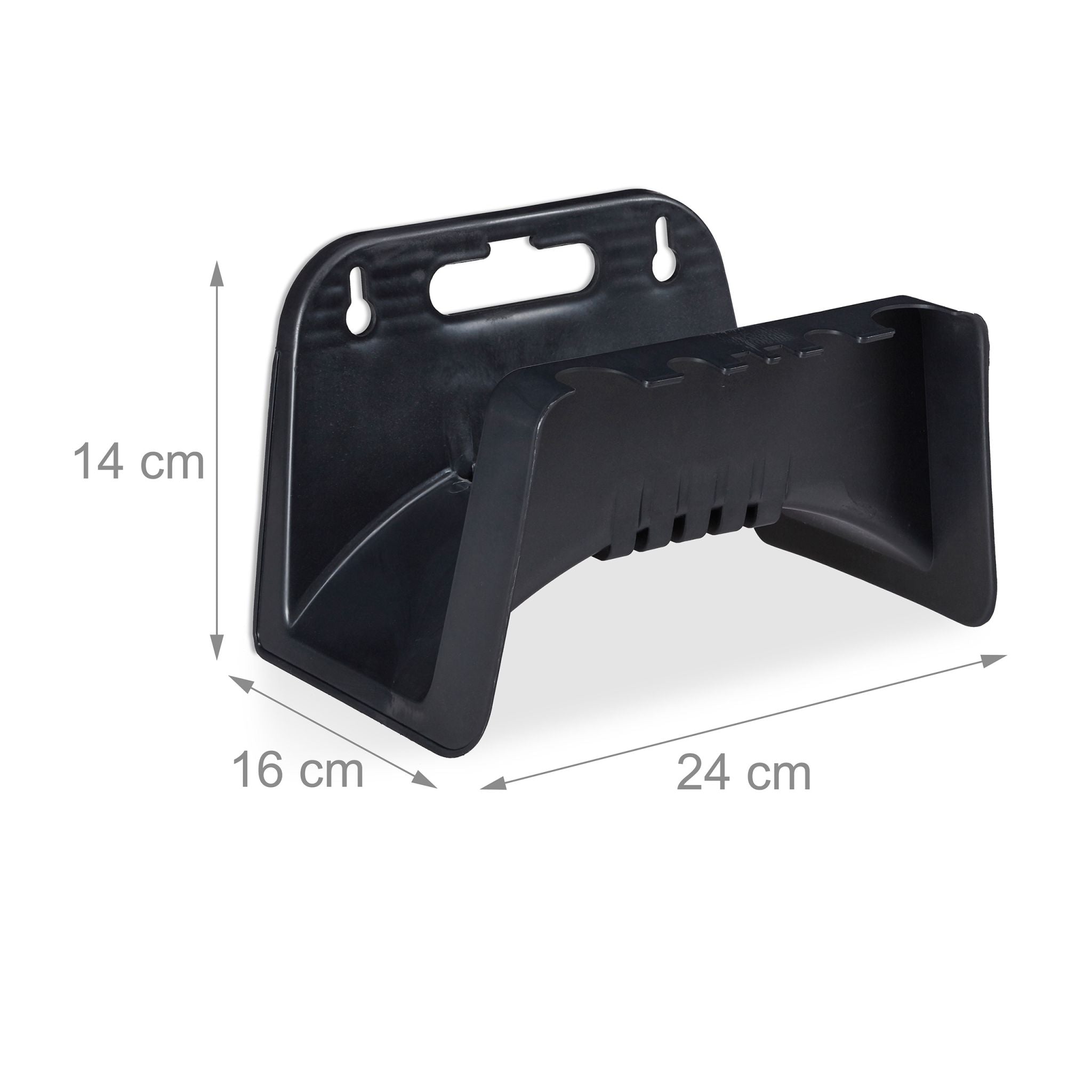 Schlauchhalter Wand Schwarz von Relaxdays