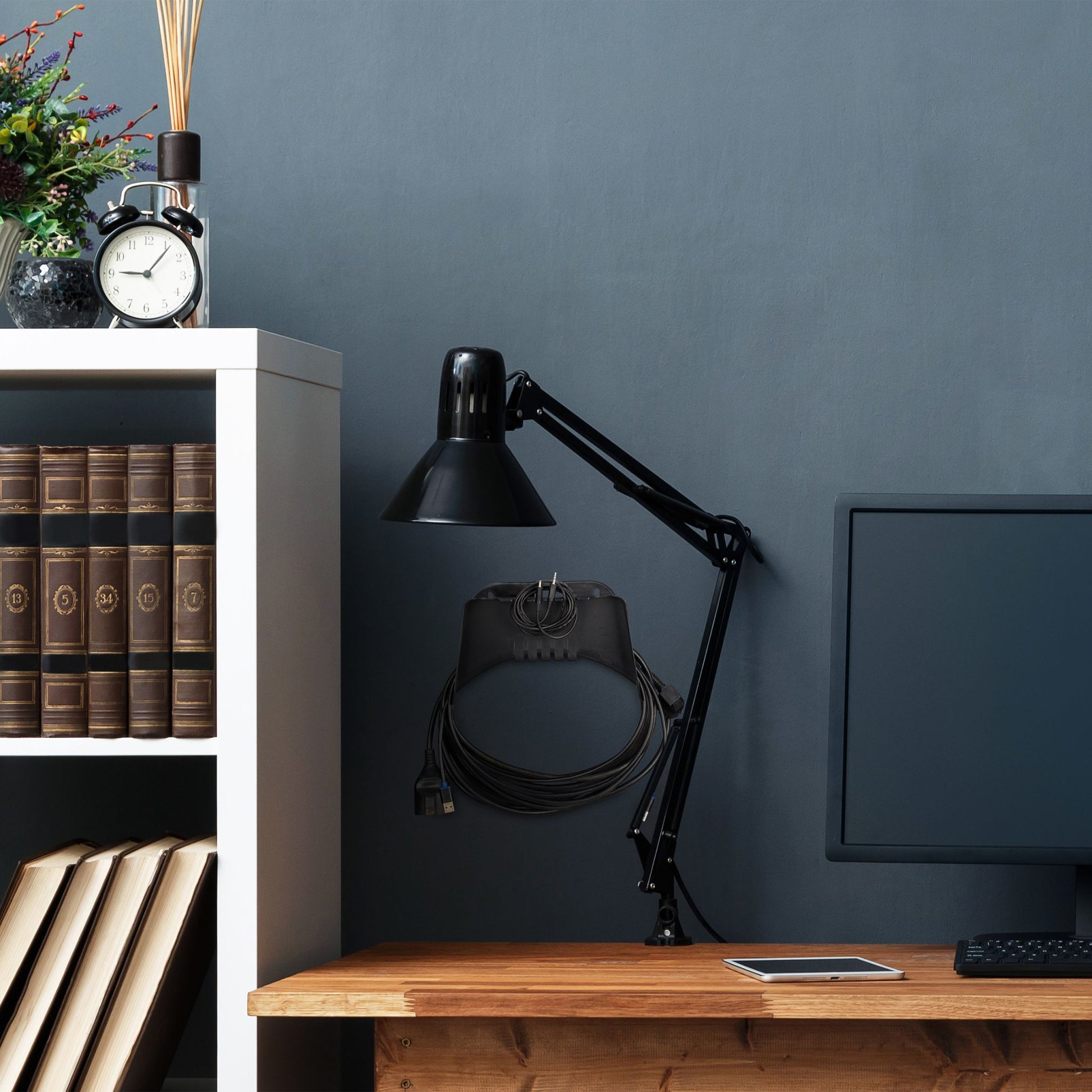 Schlauchhalter Wand Schwarz von Relaxdays